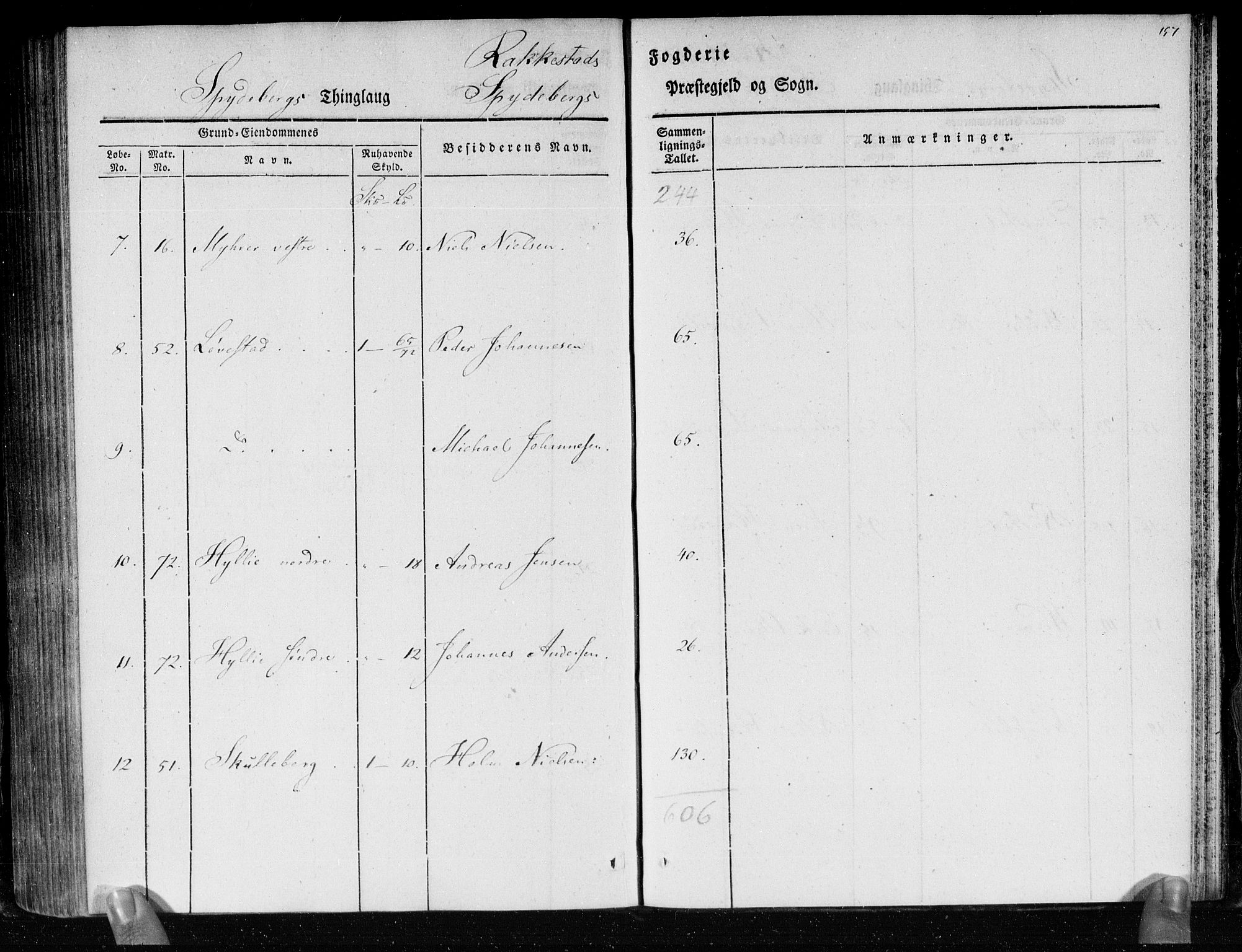 Hovedmatrikkelkommisjonen, AV/RA-S-1529, 1819-1831, p. 156b-157a