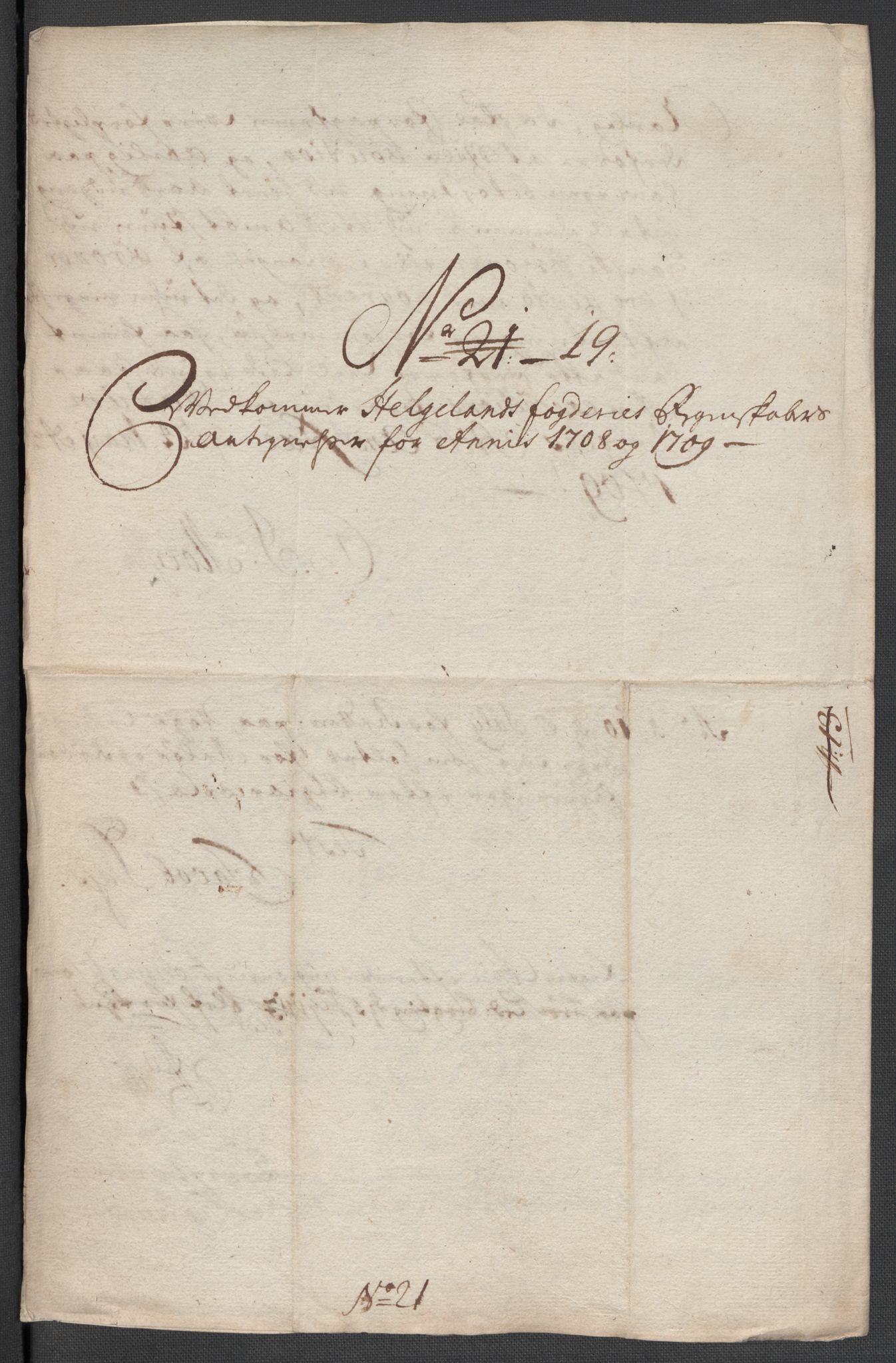 Rentekammeret inntil 1814, Reviderte regnskaper, Fogderegnskap, AV/RA-EA-4092/R65/L4510: Fogderegnskap Helgeland, 1708-1709, p. 336