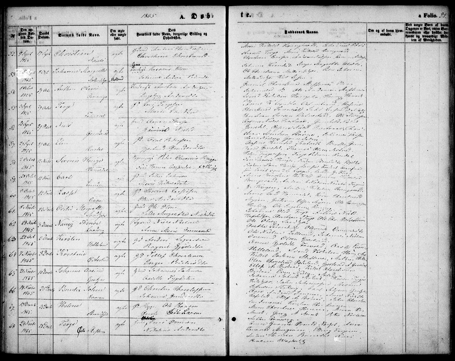 Hommedal sokneprestkontor, AV/SAK-1111-0023/F/Fa/Fab/L0005: Parish register (official) no. A 5, 1861-1877, p. 21