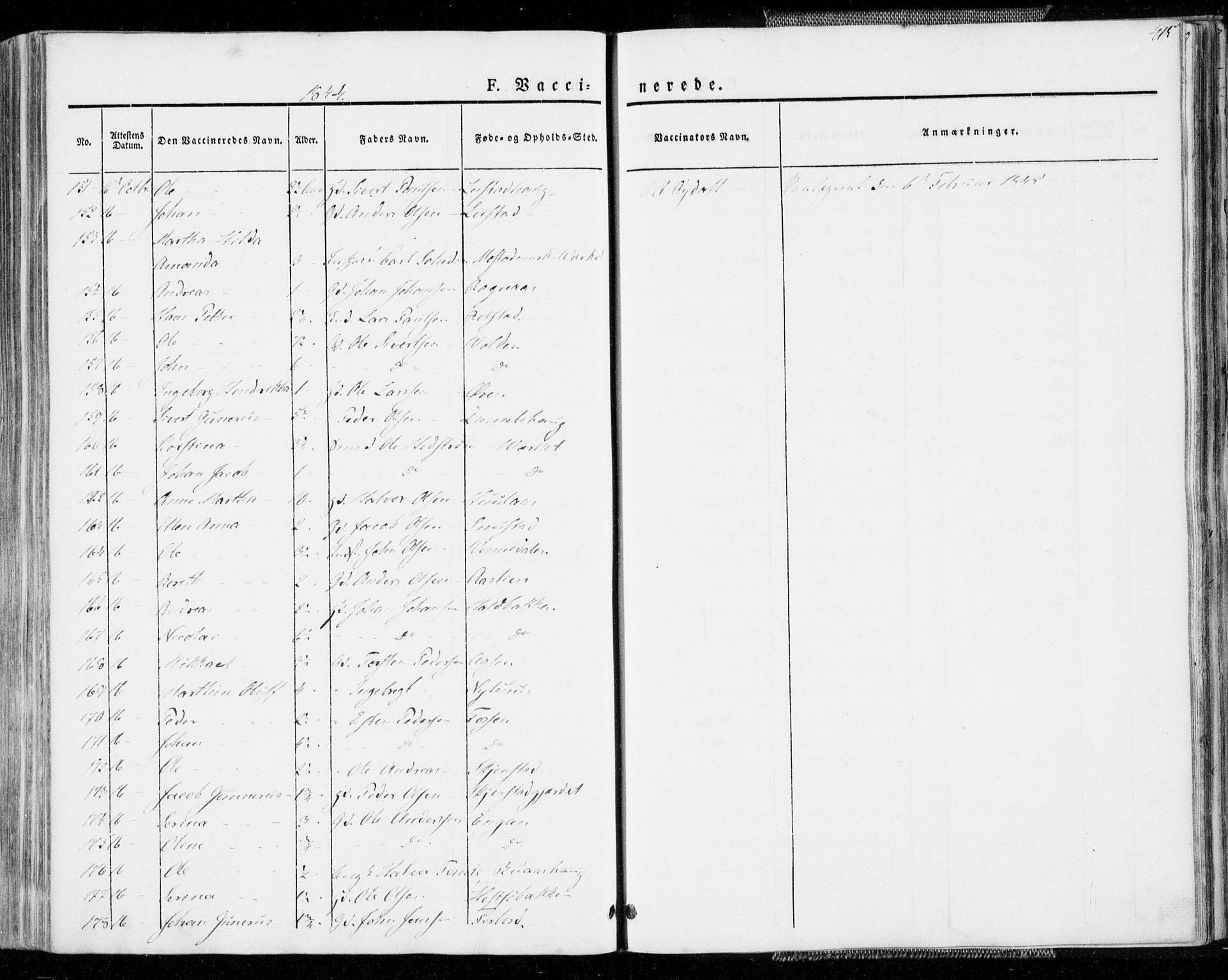 Ministerialprotokoller, klokkerbøker og fødselsregistre - Sør-Trøndelag, AV/SAT-A-1456/606/L0290: Parish register (official) no. 606A05, 1841-1847, p. 415