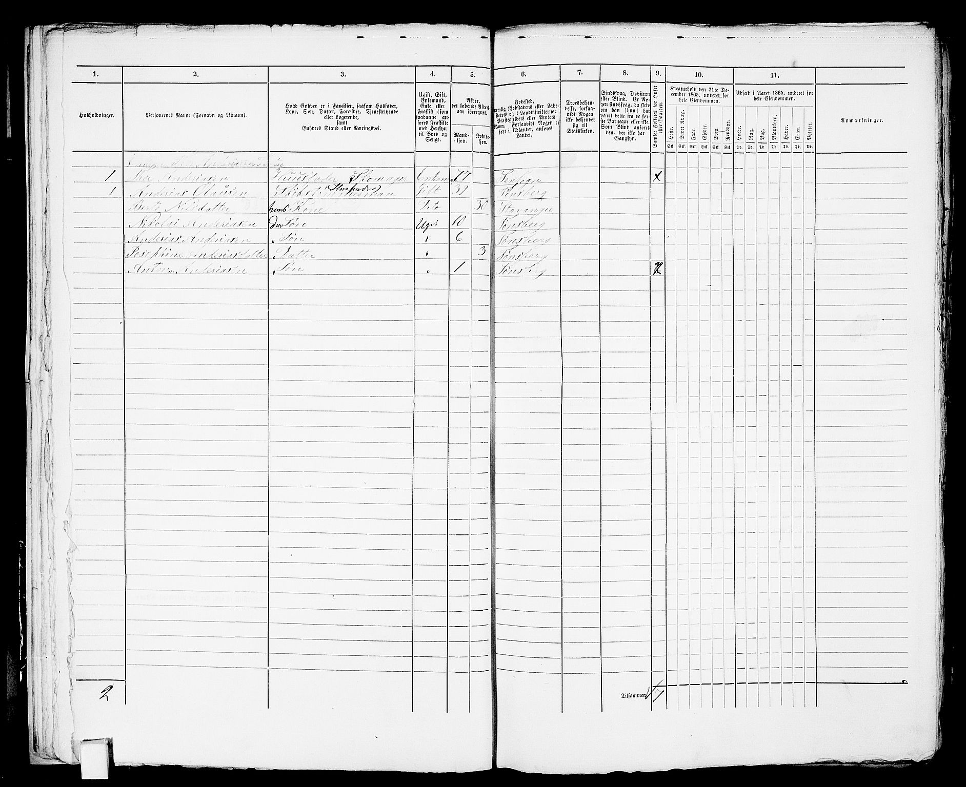 RA, 1865 census for Tønsberg, 1865, p. 31