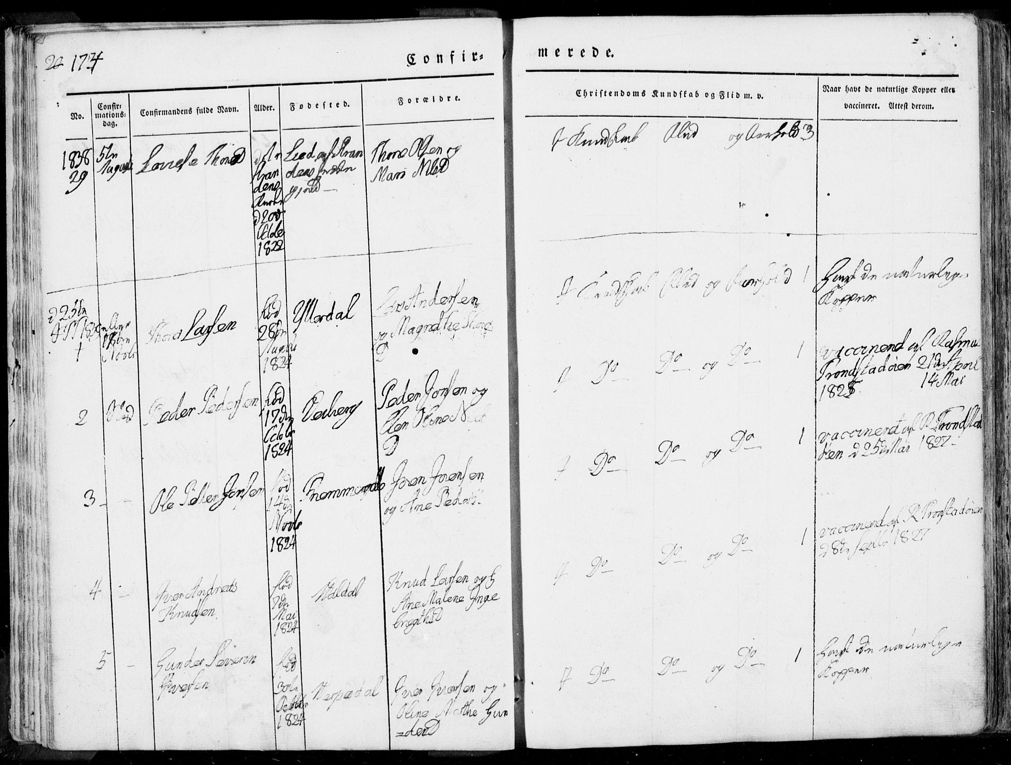 Ministerialprotokoller, klokkerbøker og fødselsregistre - Møre og Romsdal, AV/SAT-A-1454/519/L0248: Parish register (official) no. 519A07, 1829-1860, p. 174