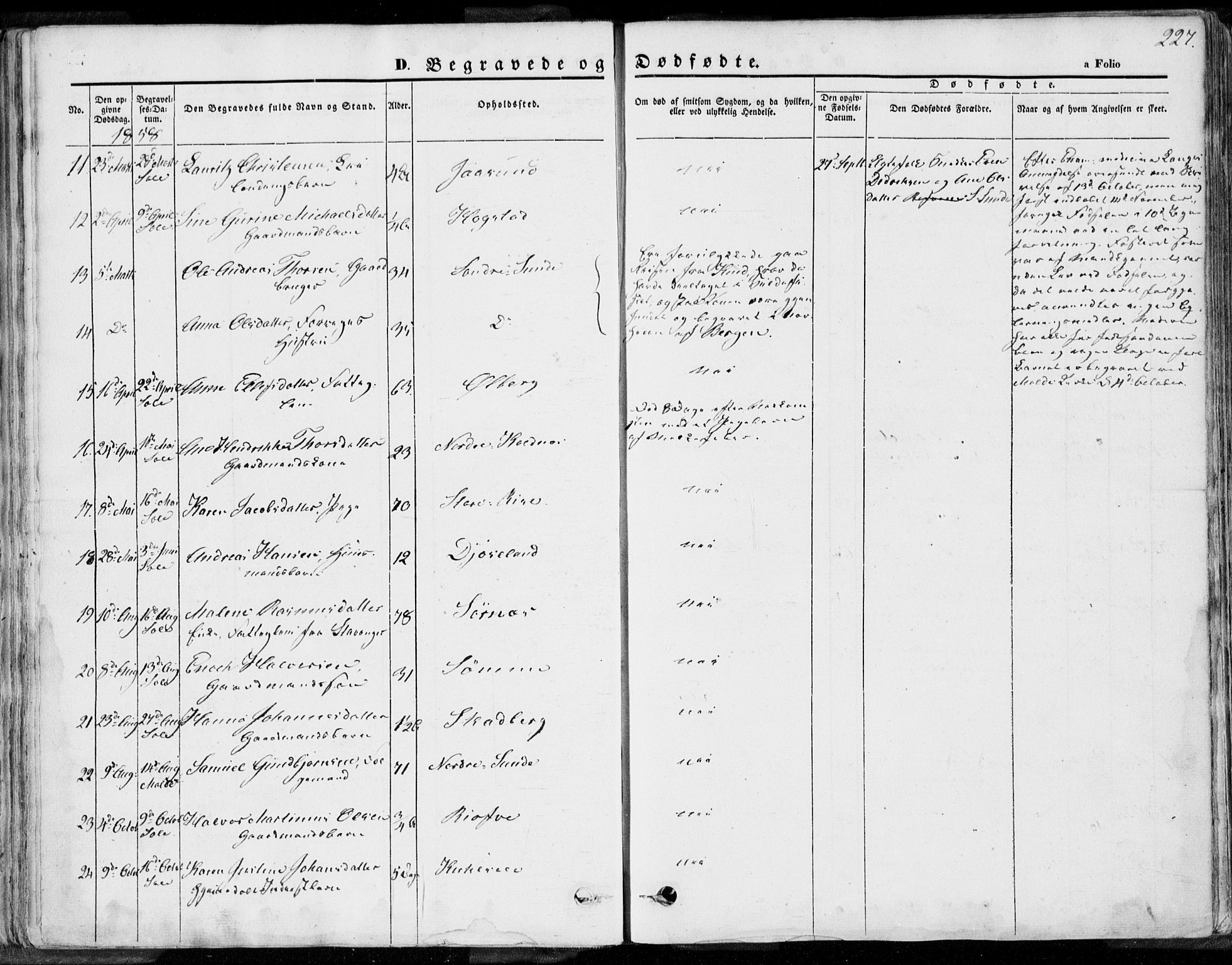 Håland sokneprestkontor, AV/SAST-A-101802/001/30BA/L0008: Parish register (official) no. A 7.2, 1854-1870, p. 227