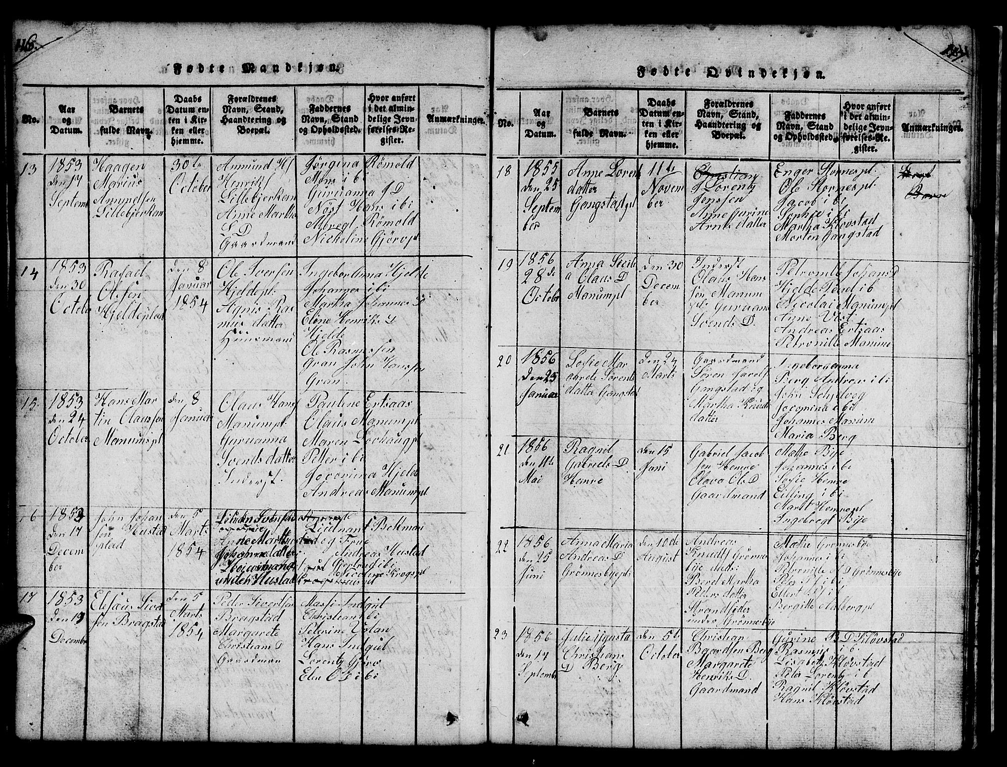 Ministerialprotokoller, klokkerbøker og fødselsregistre - Nord-Trøndelag, SAT/A-1458/732/L0317: Parish register (copy) no. 732C01, 1816-1881, p. 116-117