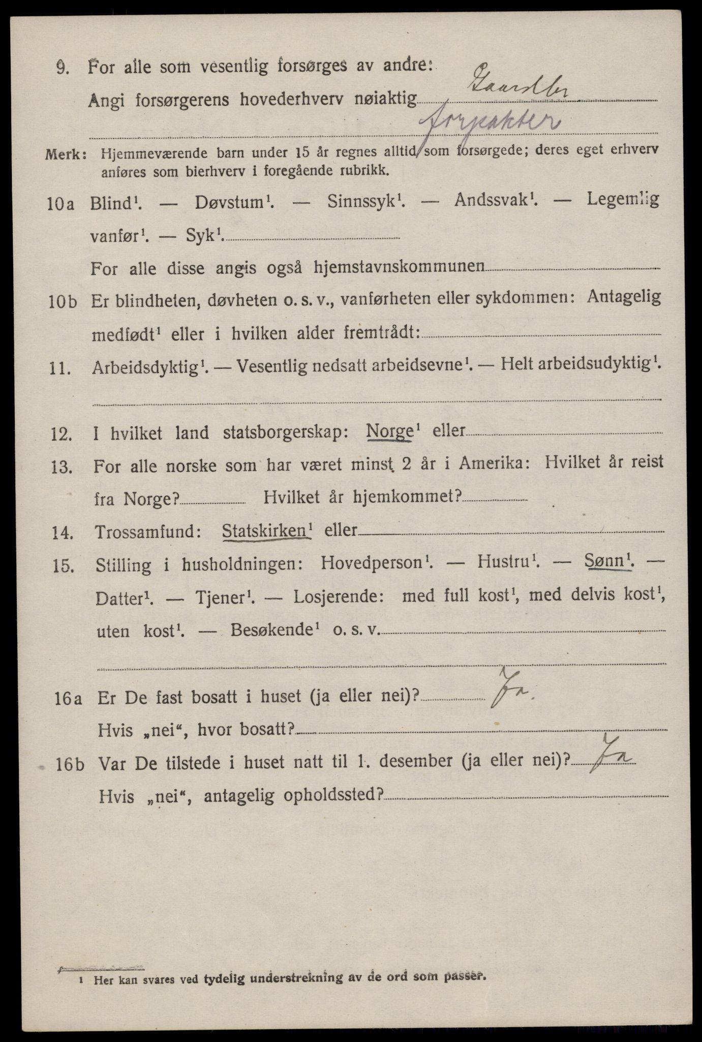 SAST, 1920 census for Sokndal, 1920, p. 4816