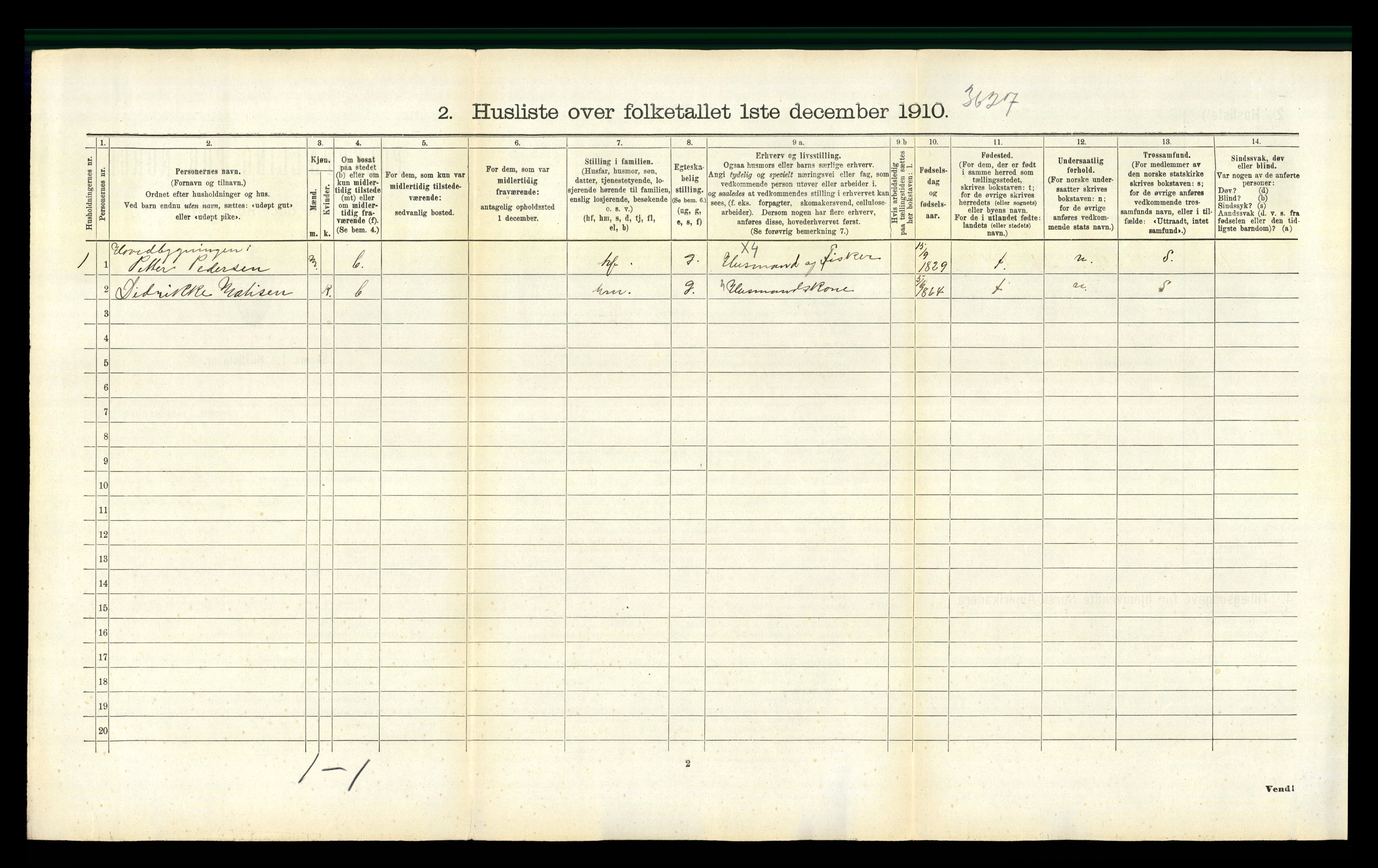 RA, 1910 census for Brønnøy, 1910, p. 484