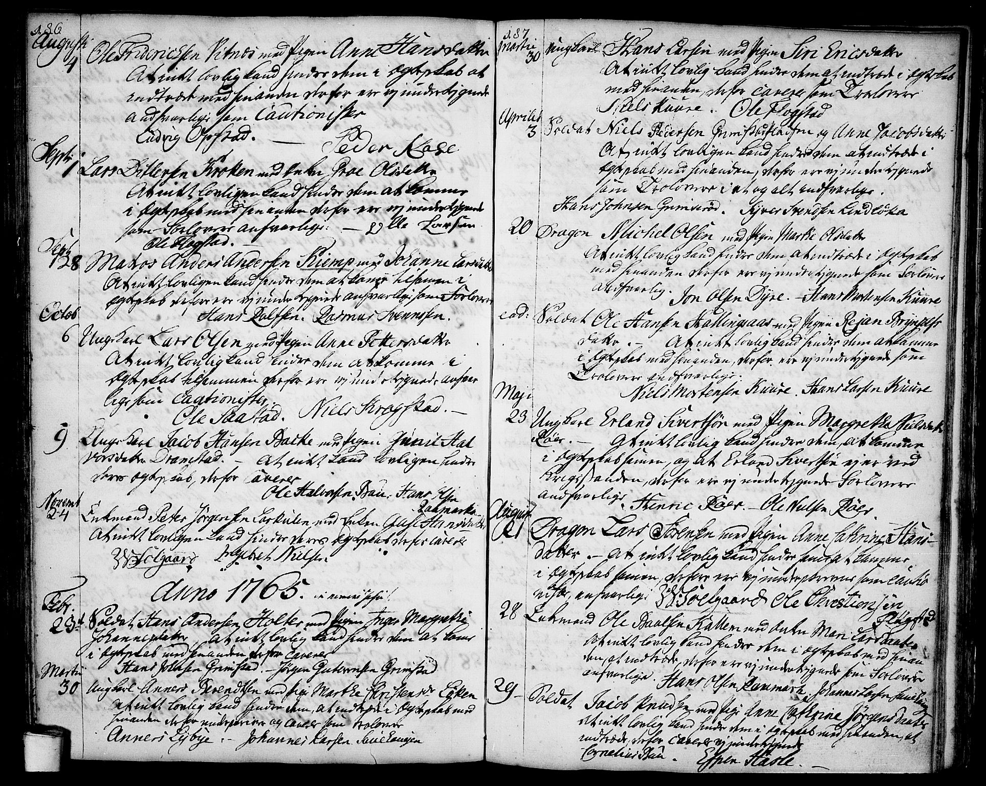 Rygge prestekontor Kirkebøker, SAO/A-10084b/F/Fa/L0001: Parish register (official) no. 1, 1725-1771, p. 186-187