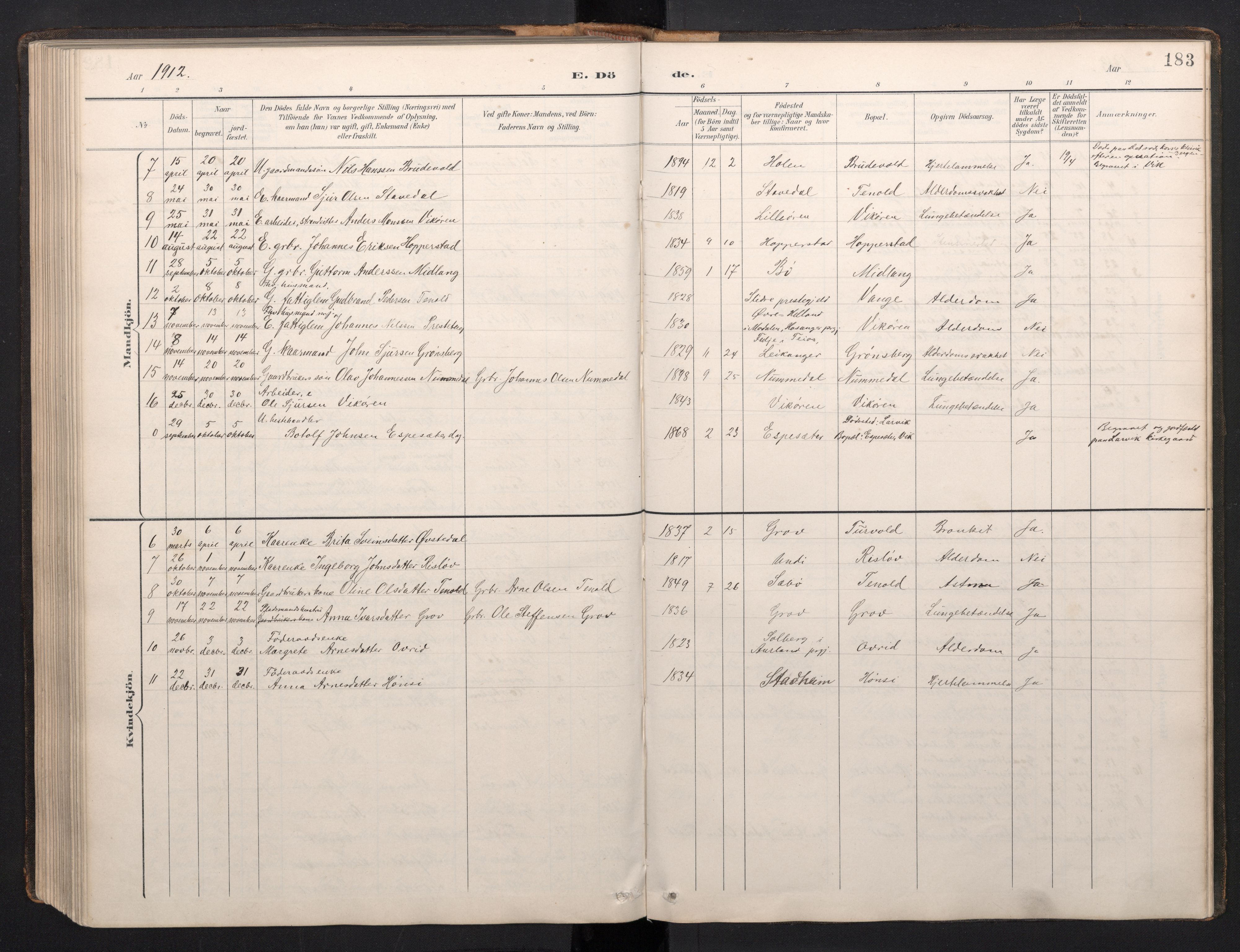 Vik sokneprestembete, SAB/A-81501: Parish register (copy) no. A 4, 1895-1914, p. 182b-183a