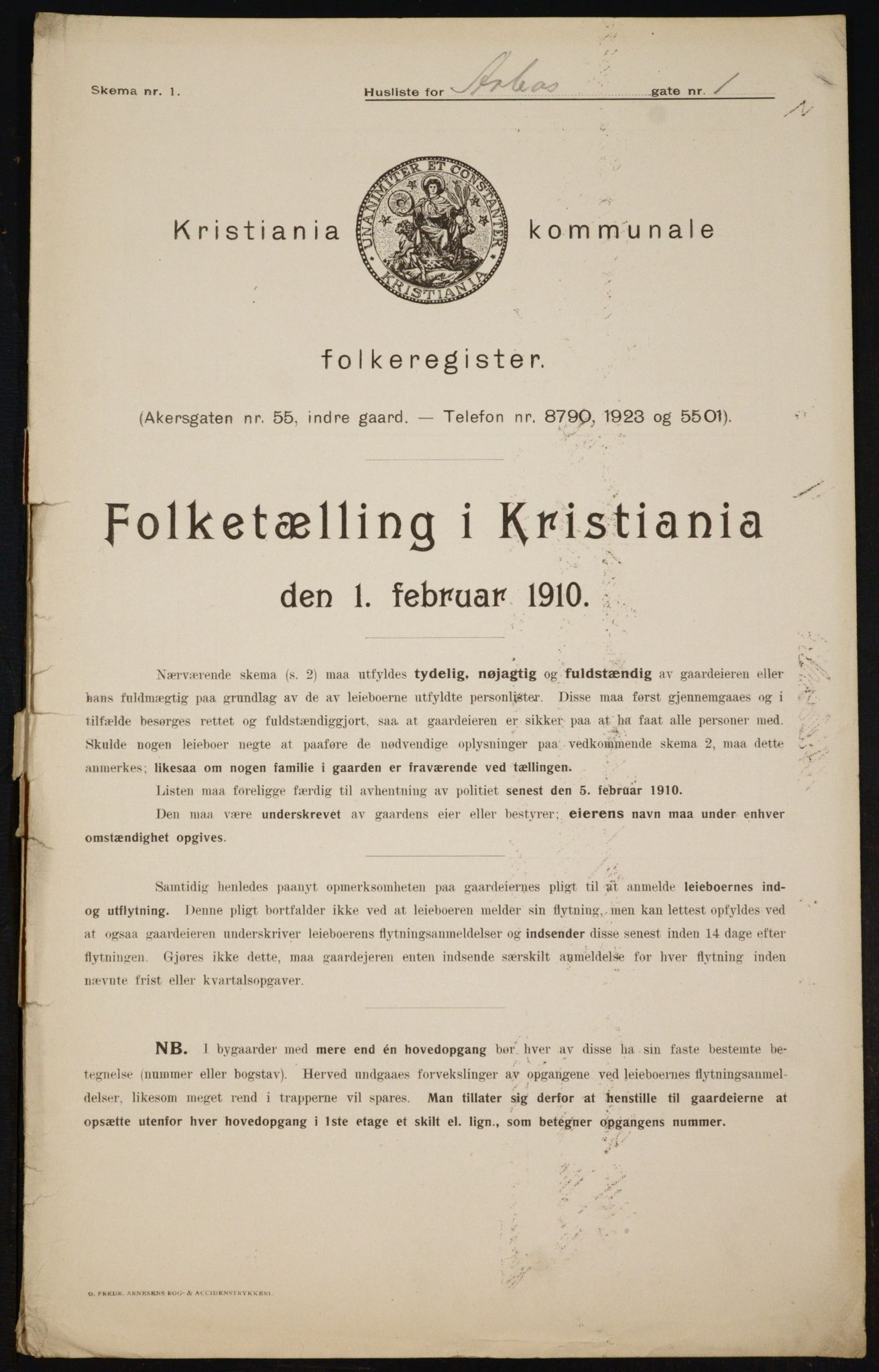 OBA, Municipal Census 1910 for Kristiania, 1910, p. 1572