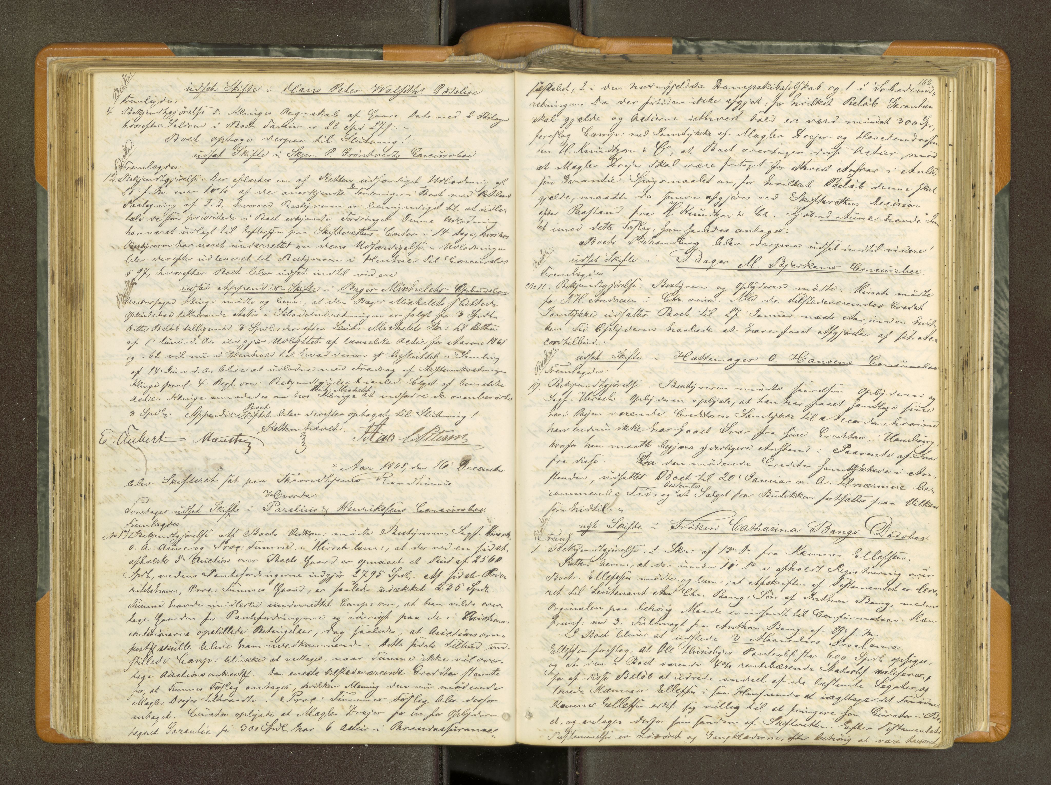 Trondheim byfogd, AV/SAT-A-0003/1/3/3B/L0007: Skiftebehandlingsprotokoll (u/ register) U, 1863-1874, p. 162