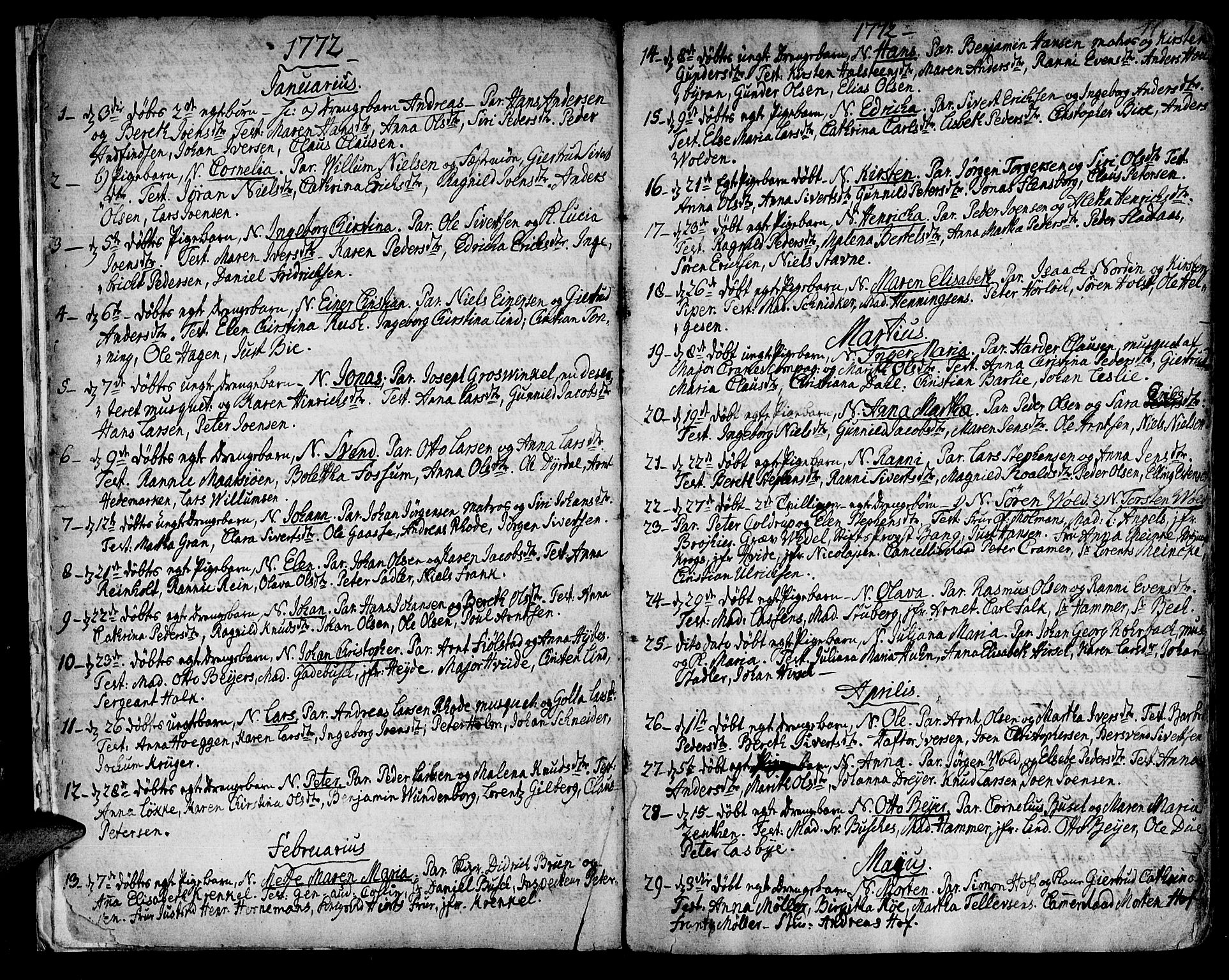Ministerialprotokoller, klokkerbøker og fødselsregistre - Sør-Trøndelag, AV/SAT-A-1456/601/L0039: Parish register (official) no. 601A07, 1770-1819, p. 11