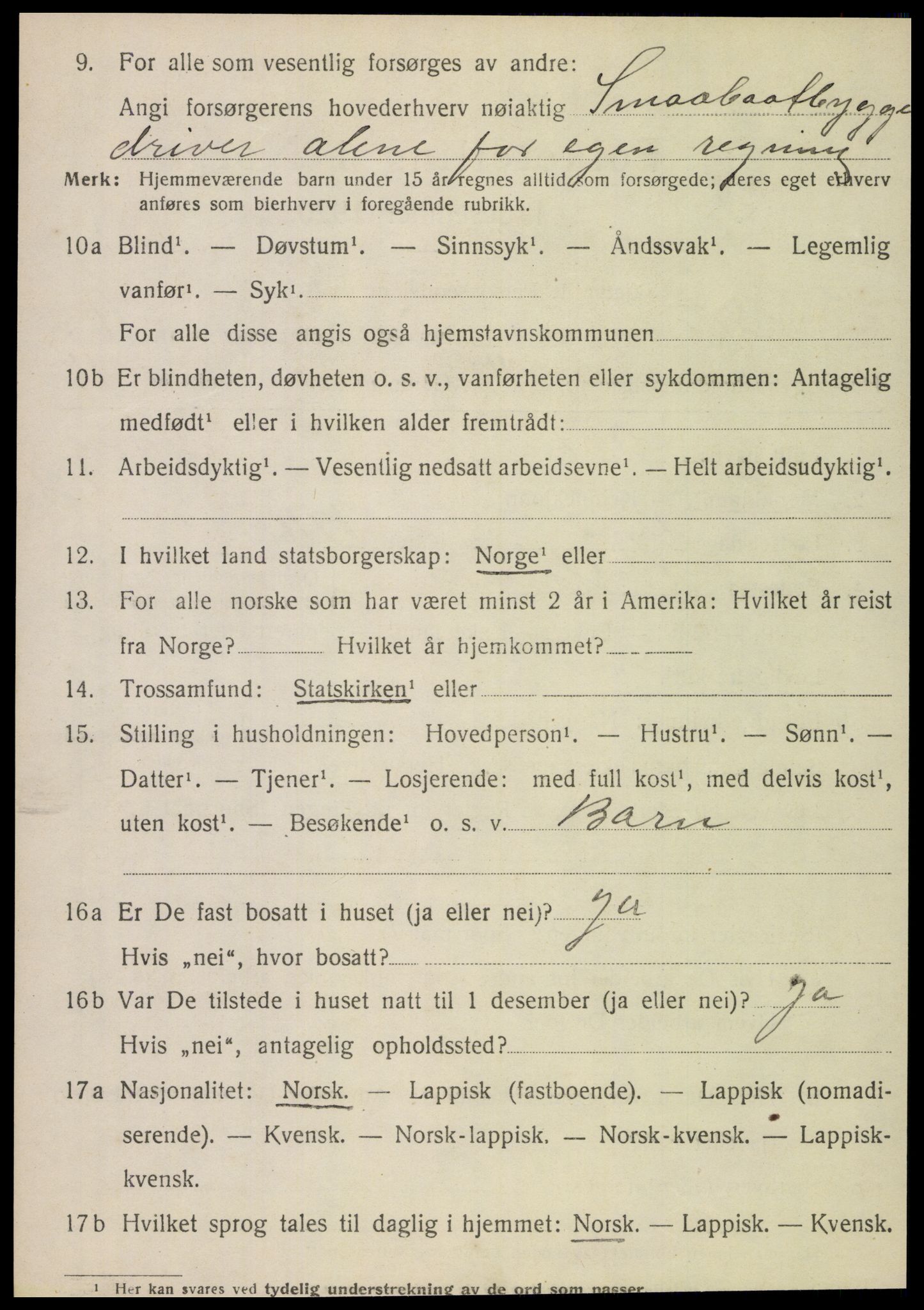 SAT, 1920 census for Hemnes, 1920, p. 6529