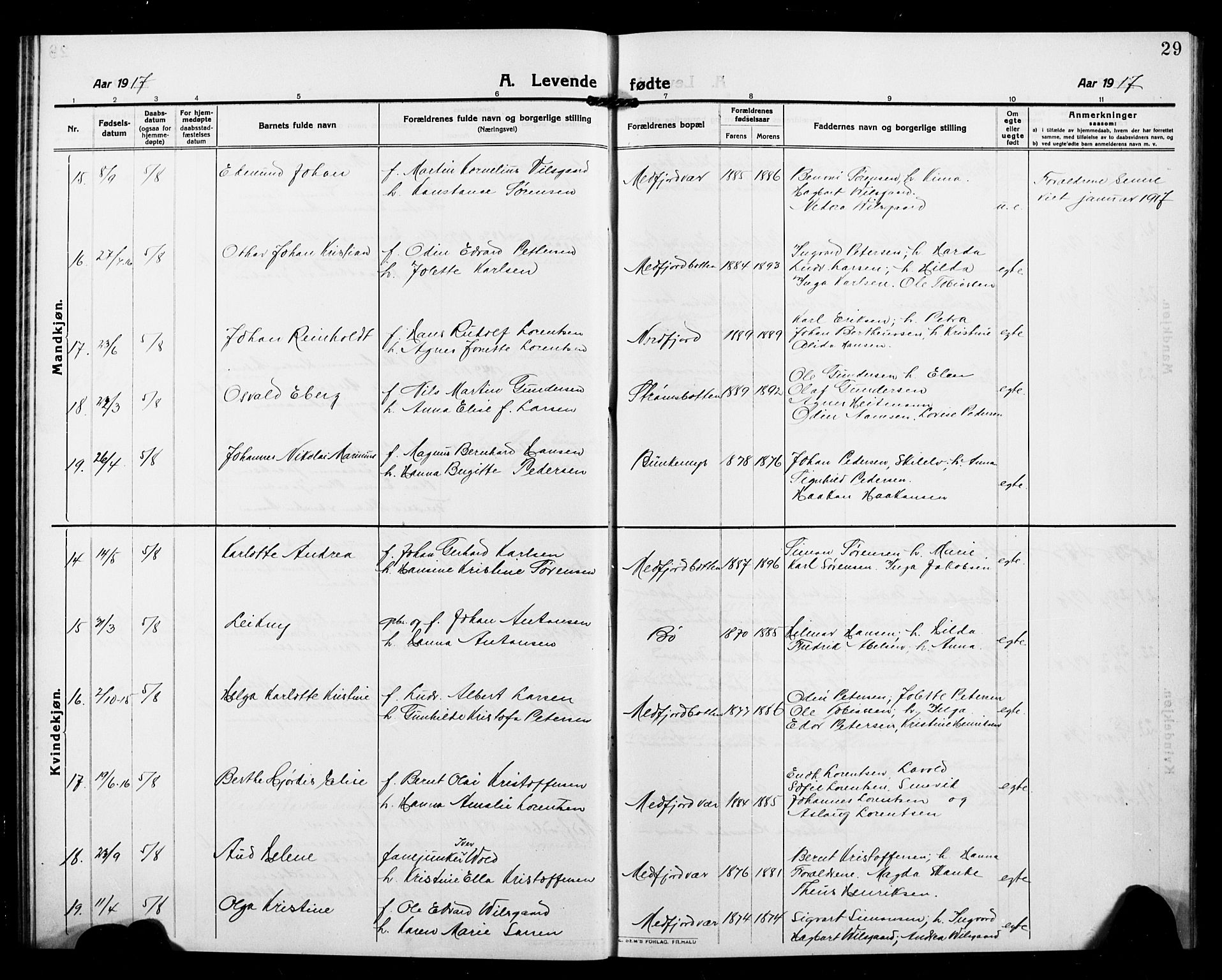 Berg sokneprestkontor, SATØ/S-1318/G/Ga/Gab/L0006klokker: Parish register (copy) no. 6, 1912-1921, p. 29