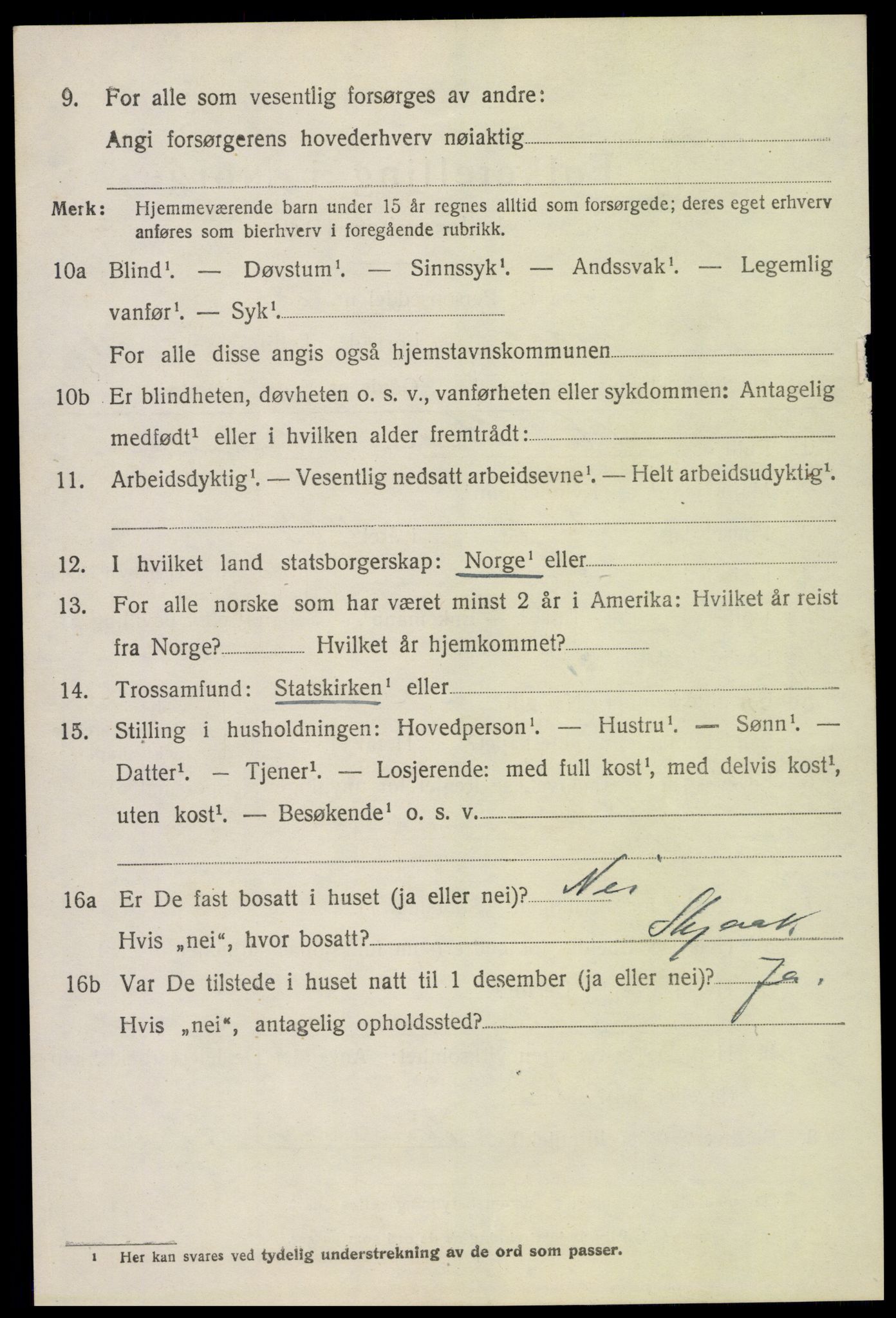 SAH, 1920 census for Skjåk, 1920, p. 5175