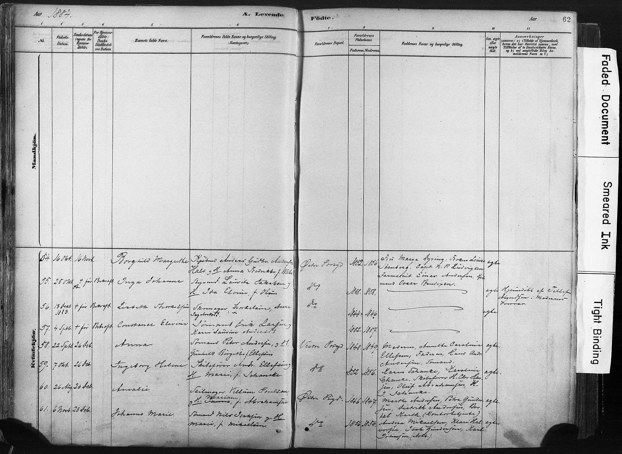 Porsgrunn kirkebøker , AV/SAKO-A-104/F/Fa/L0008: Parish register (official) no. 8, 1878-1895, p. 62