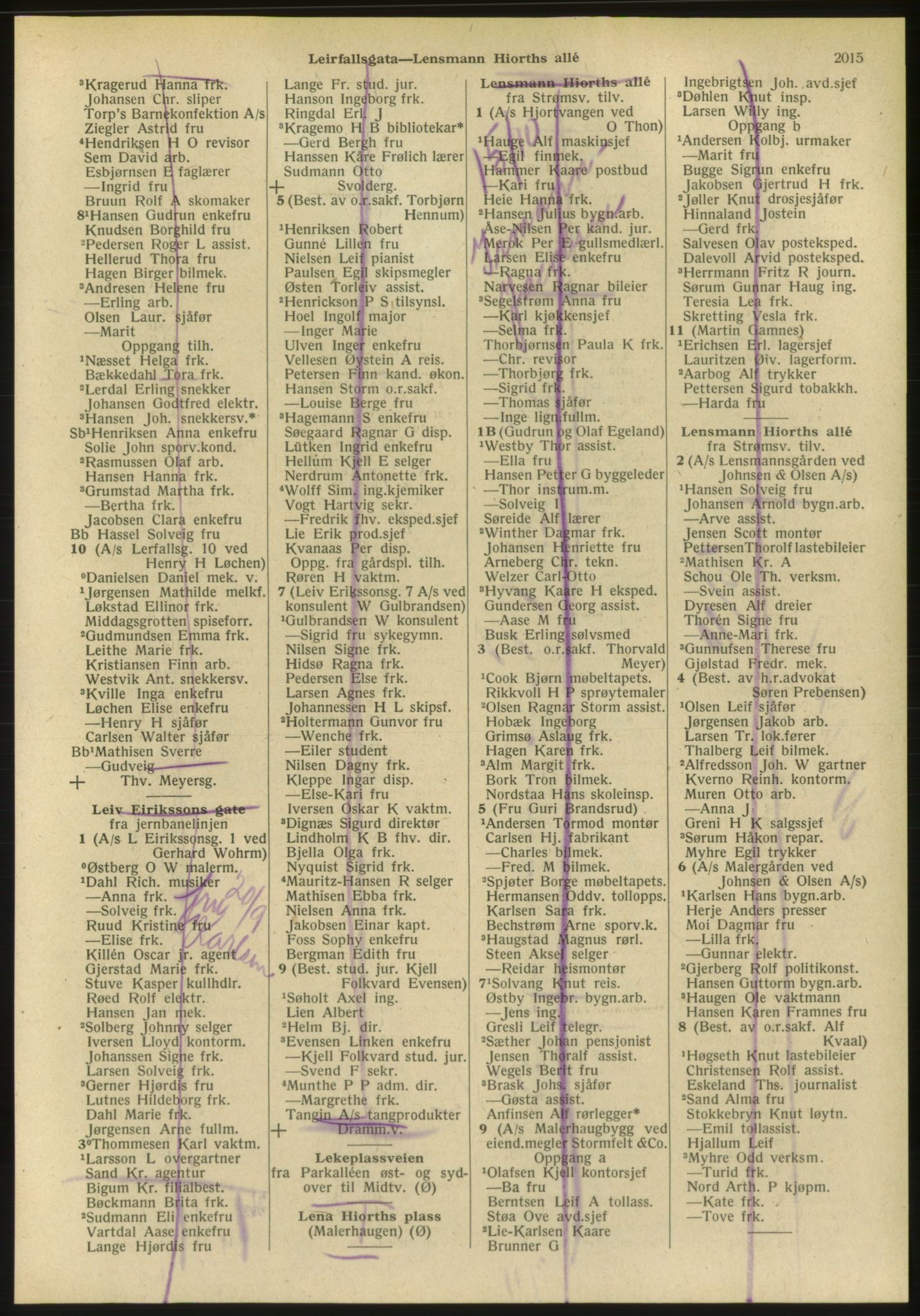 Kristiania/Oslo adressebok, PUBL/-, 1951, p. 2015