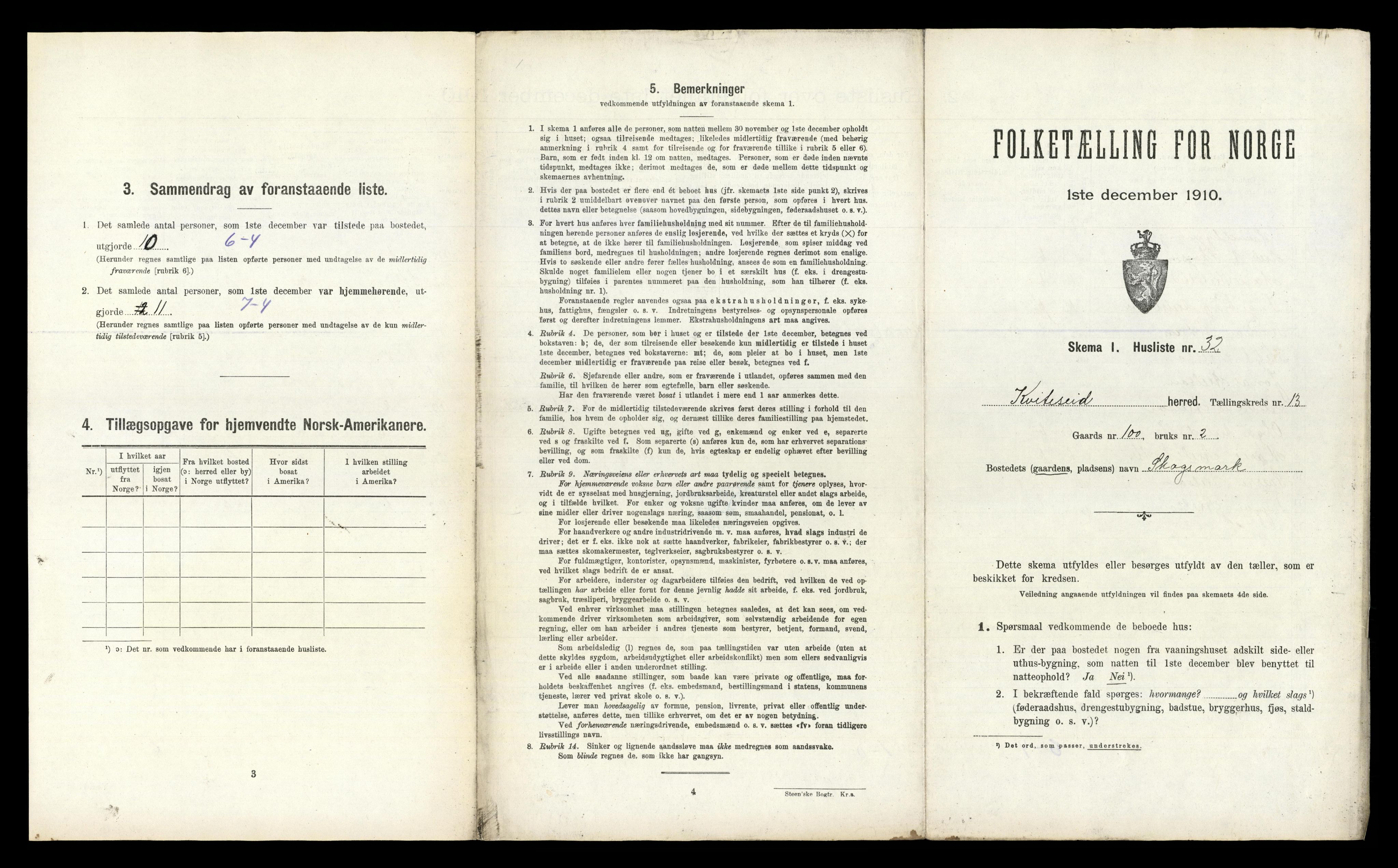 RA, 1910 census for Kviteseid, 1910, p. 1202