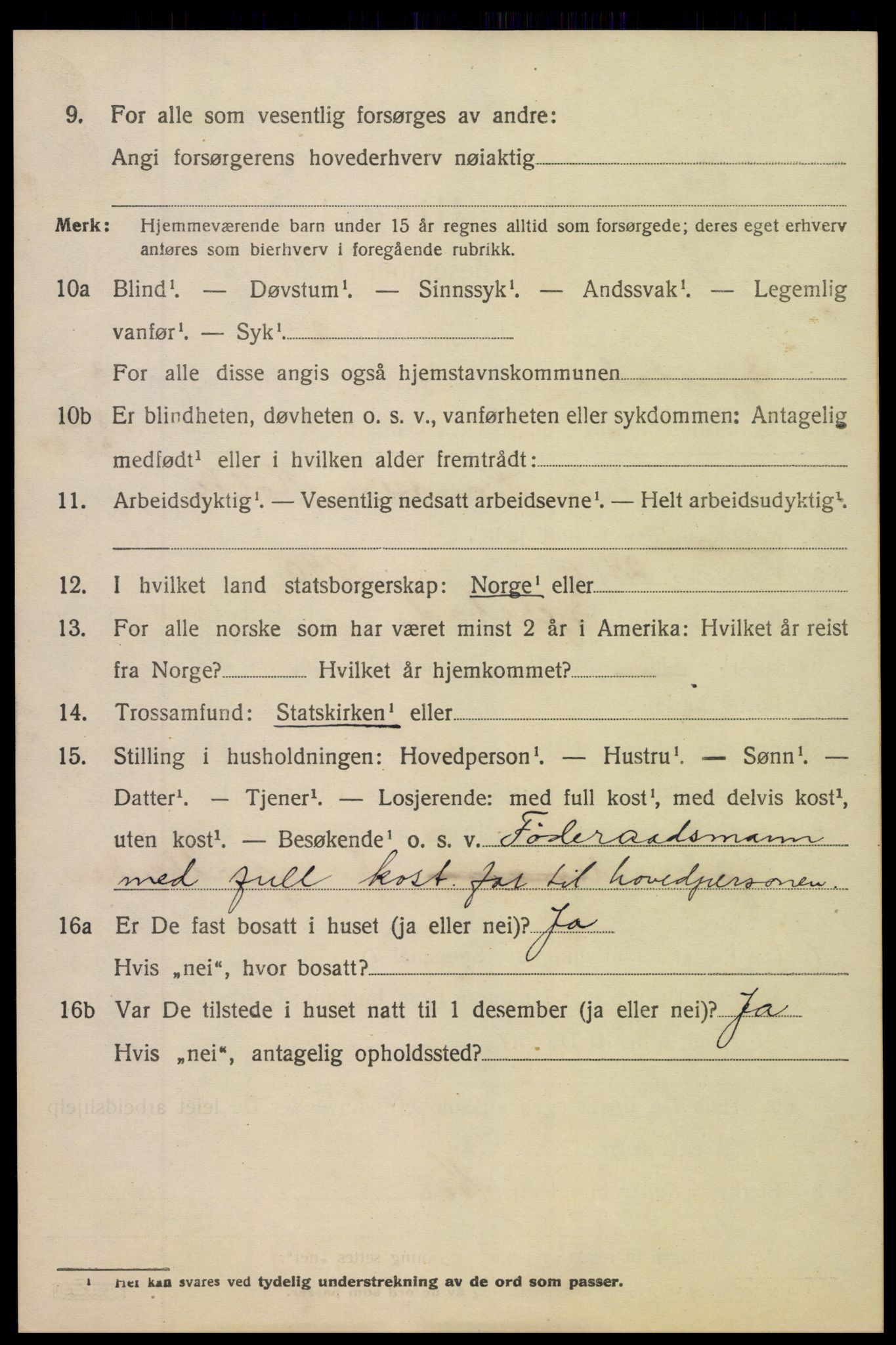 SAK, 1920 census for Gjerstad, 1920, p. 2044