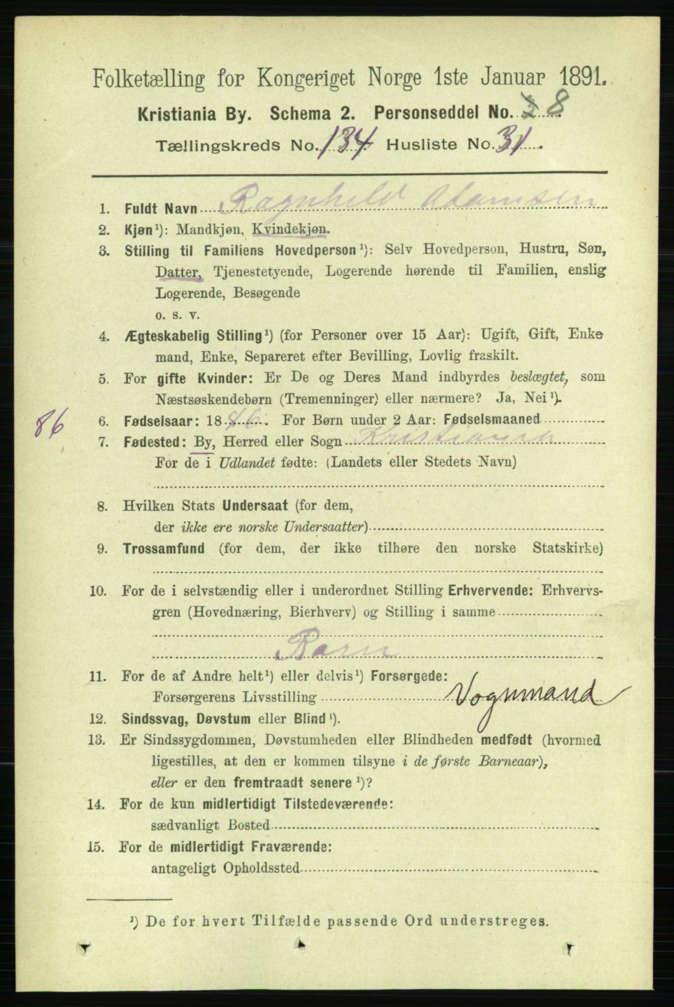 RA, 1891 census for 0301 Kristiania, 1891, p. 74171