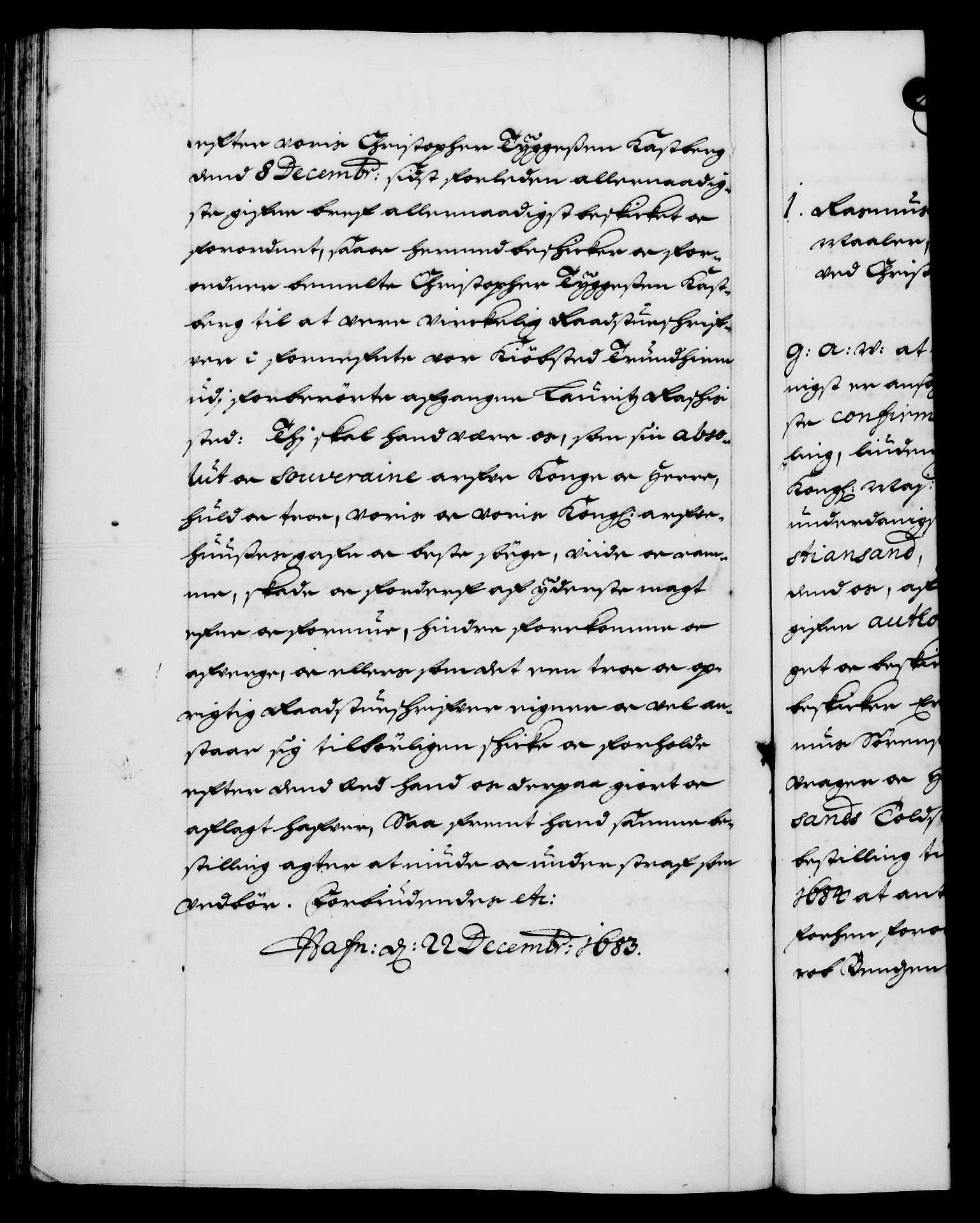 Danske Kanselli 1572-1799, AV/RA-EA-3023/F/Fc/Fca/Fcaa/L0013: Norske registre (mikrofilm), 1681-1684, p. 391b