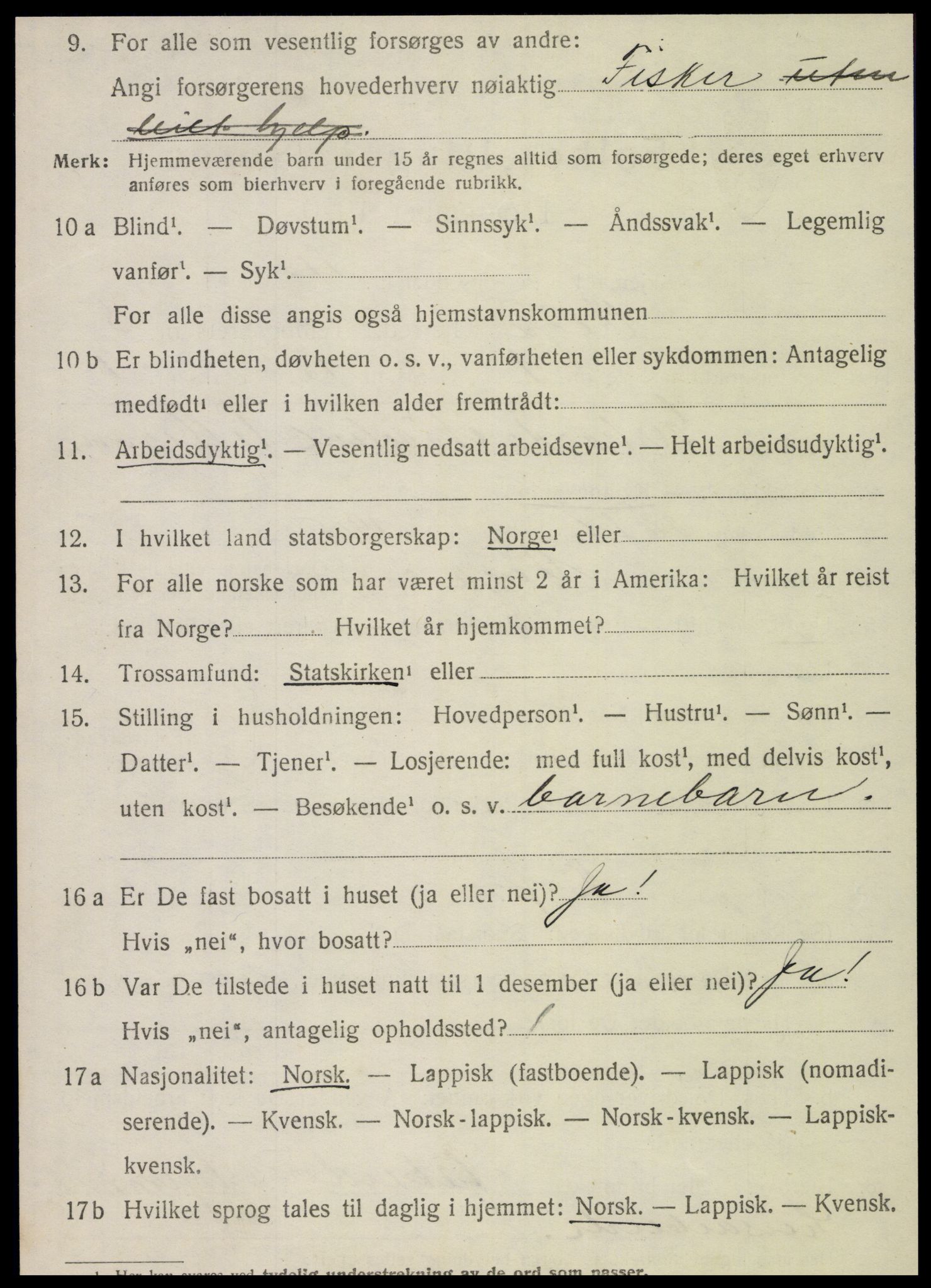 SAT, 1920 census for Vega, 1920, p. 2446