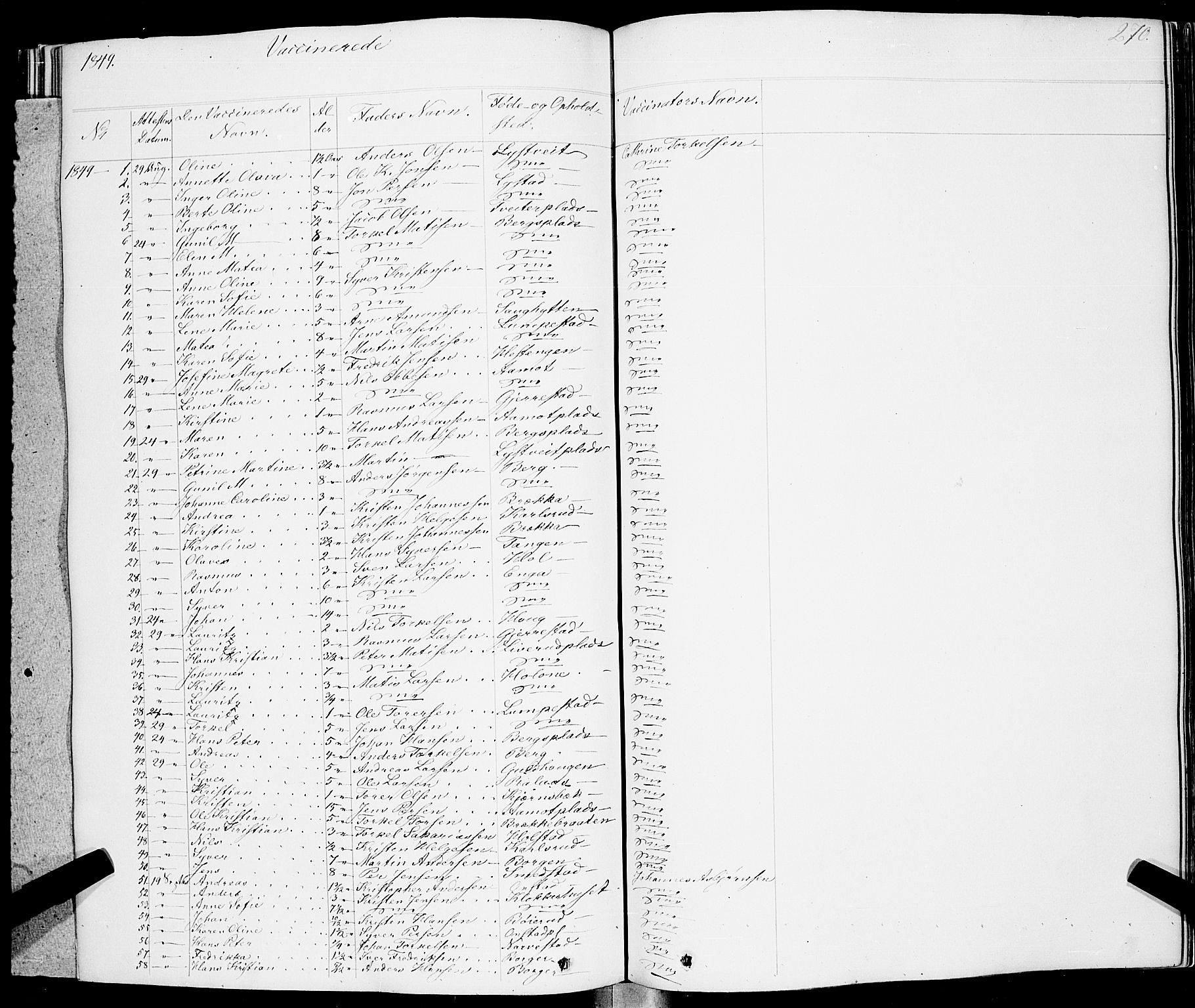 Skiptvet prestekontor Kirkebøker, SAO/A-20009/F/Fa/L0006: Parish register (official) no. 6, 1839-1860, p. 270