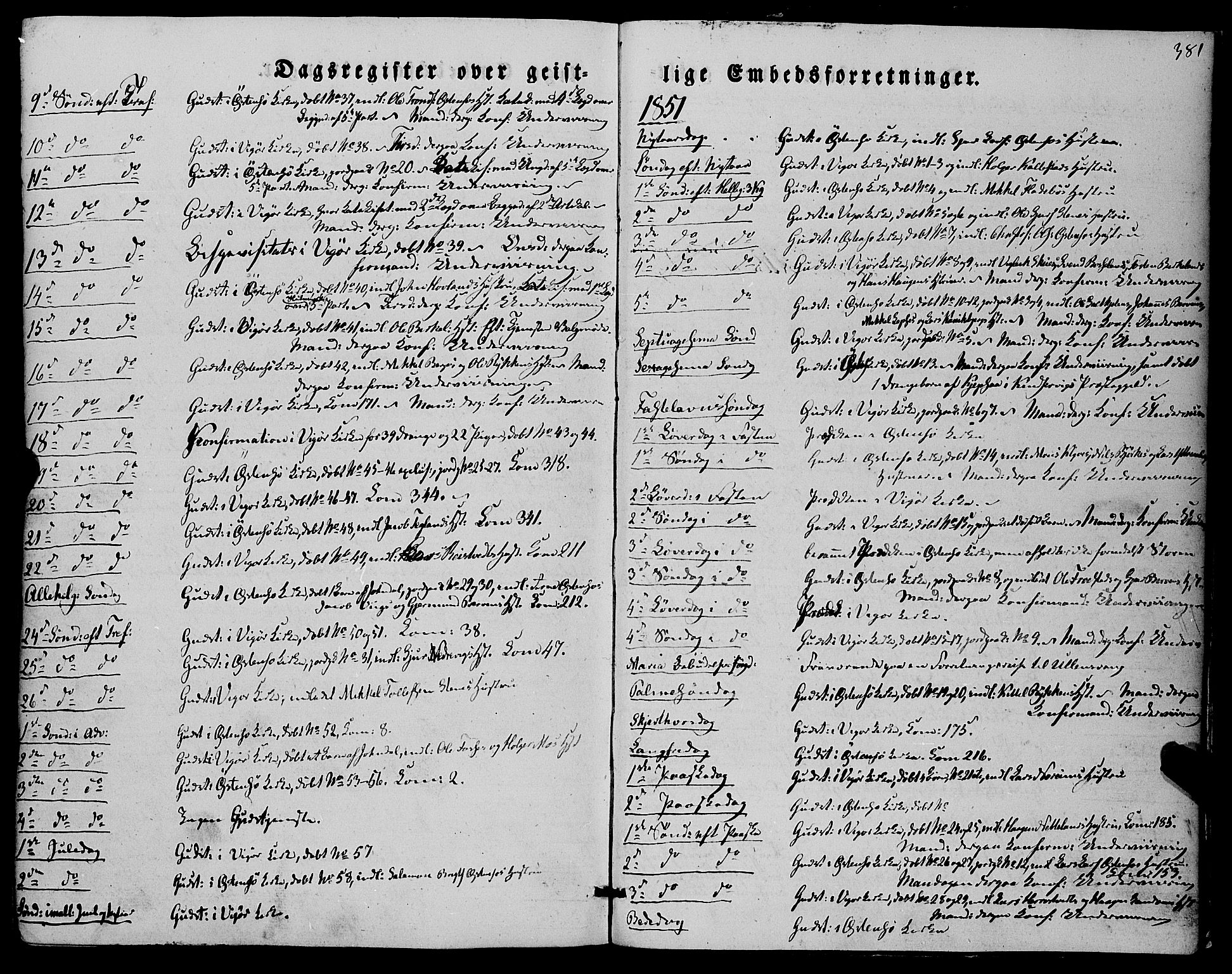 Kvam sokneprestembete, AV/SAB-A-76201/H/Haa: Parish register (official) no. A 8, 1844-1863, p. 381