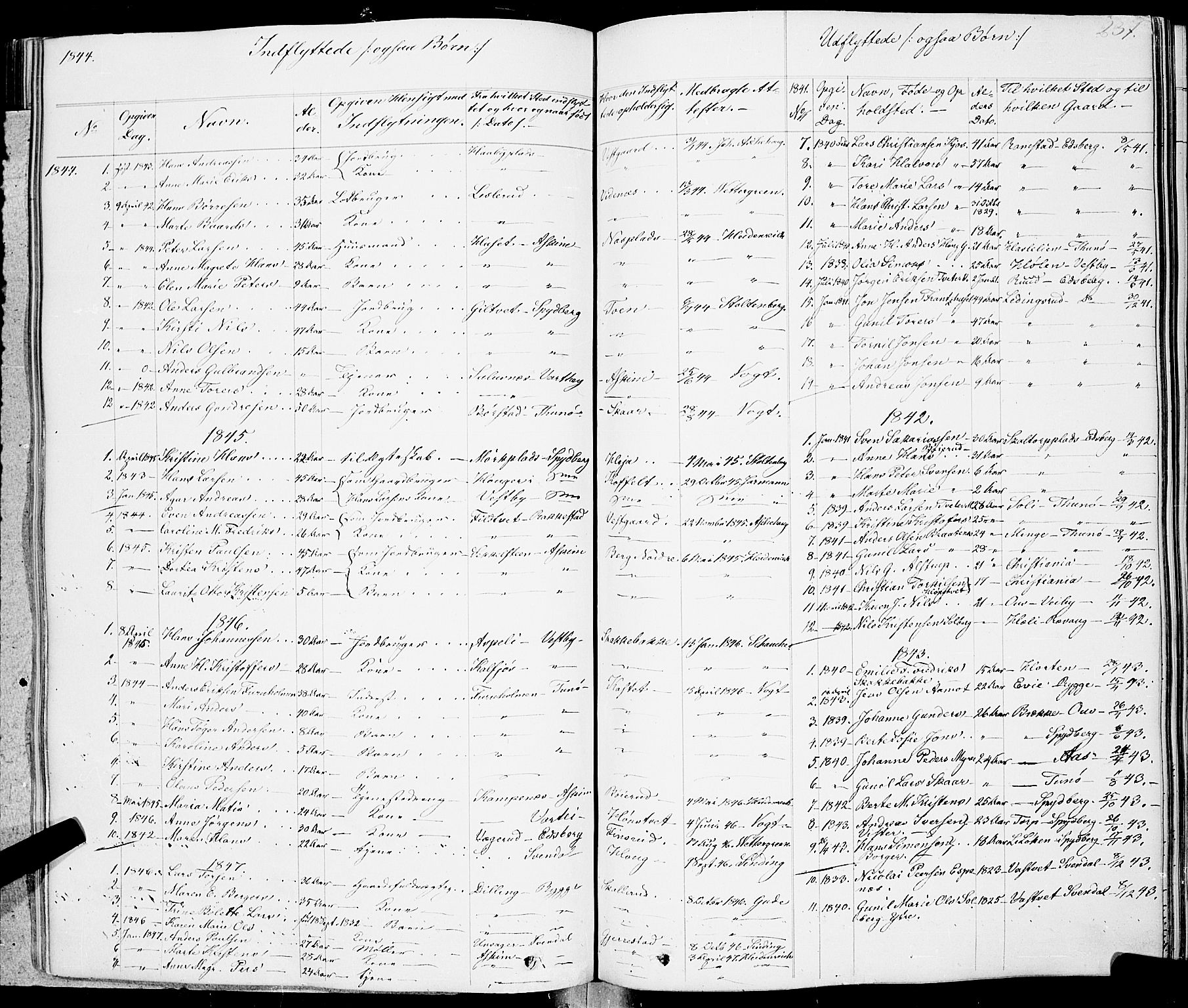 Skiptvet prestekontor Kirkebøker, AV/SAO-A-20009/F/Fa/L0006: Parish register (official) no. 6, 1839-1860, p. 237