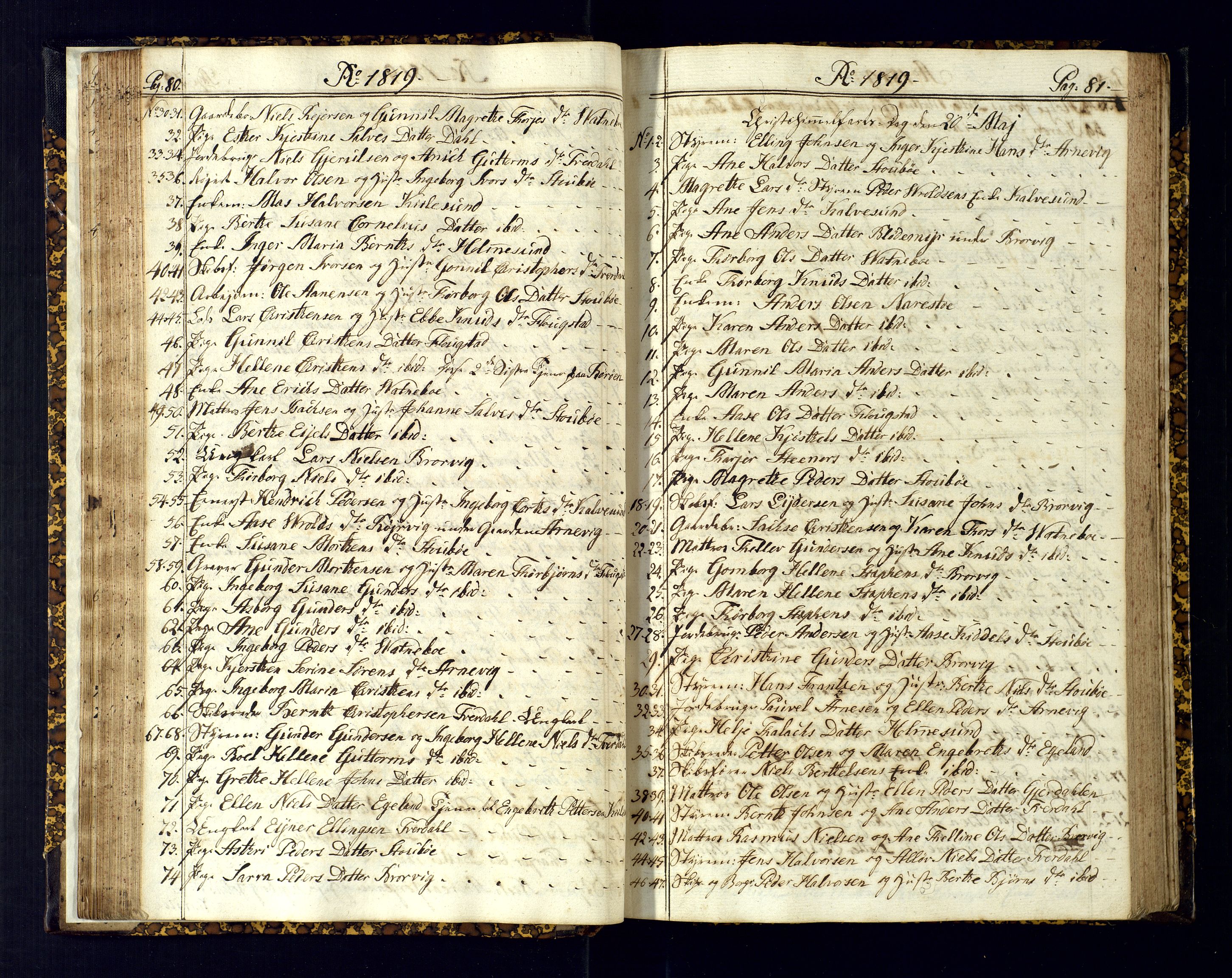 Dypvåg sokneprestkontor, AV/SAK-1111-0007/F/Fc/Fcb/L0001: Communicants register no. C-1, 1813-1840, p. 80-81