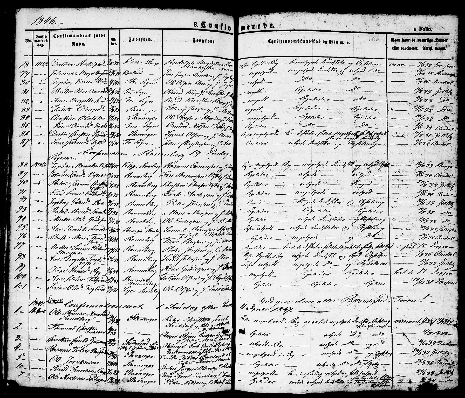 Domkirken sokneprestkontor, SAST/A-101812/001/30/30BA/L0011: Parish register (official) no. A 11, 1832-1856