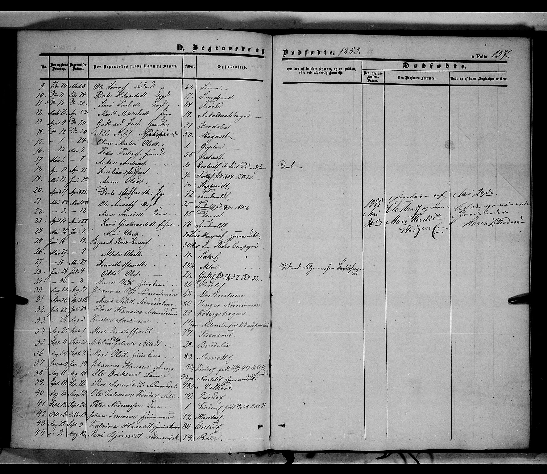 Land prestekontor, SAH/PREST-120/H/Ha/Haa/L0010: Parish register (official) no. 10, 1847-1859, p. 157