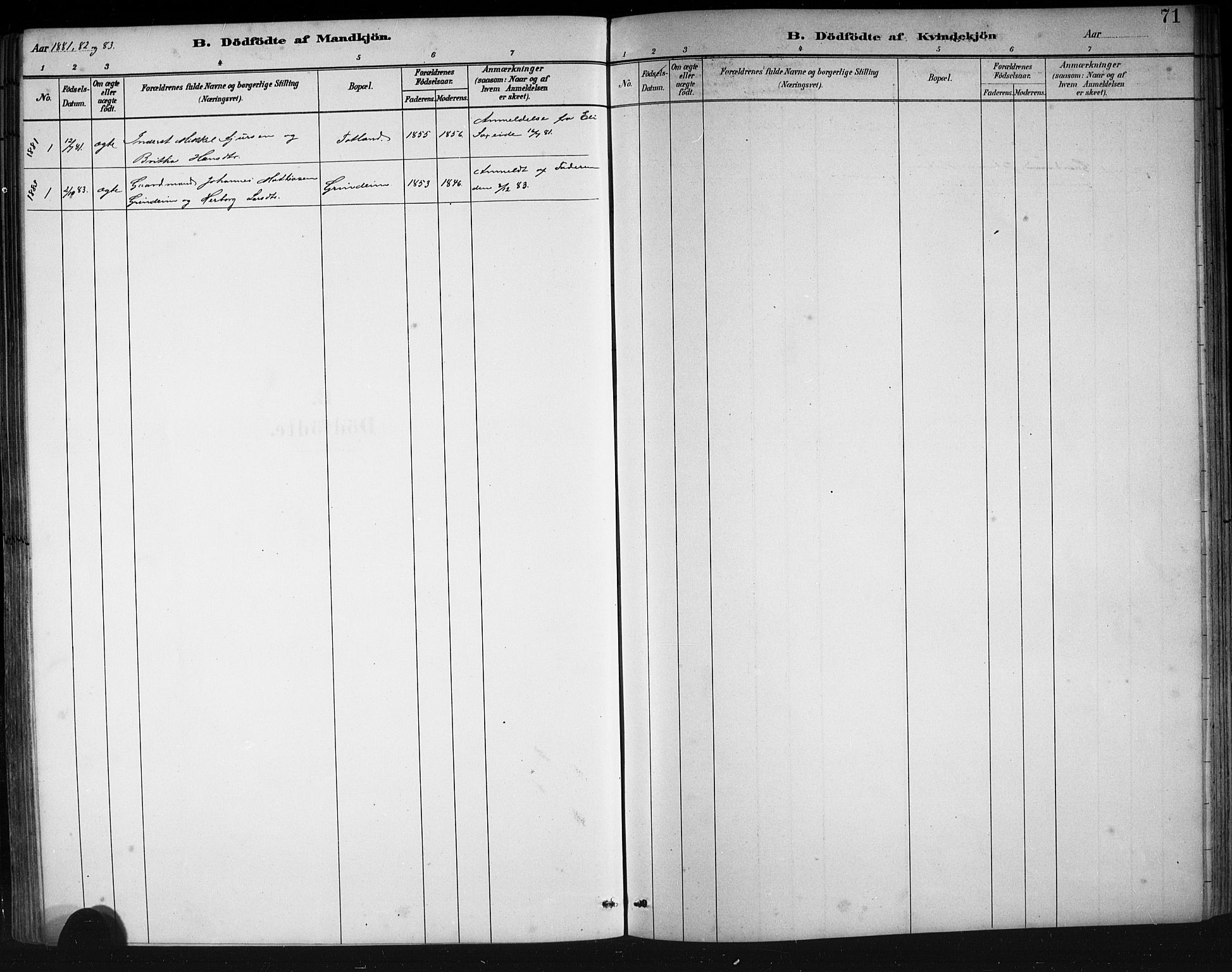 Finnås sokneprestembete, SAB/A-99925/H/Ha/Hab/Haba/L0003: Parish register (copy) no. A 3, 1883-1900, p. 71