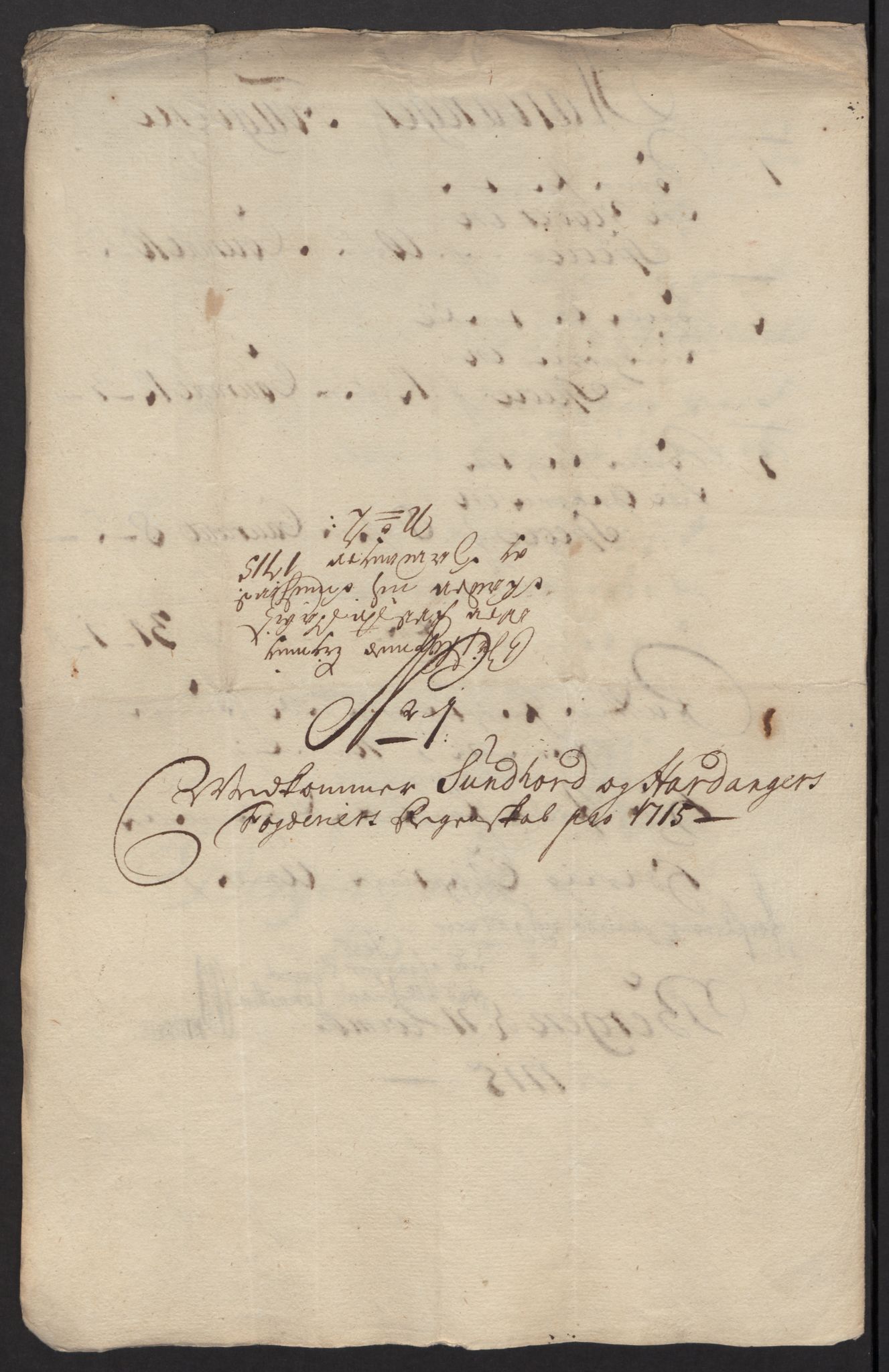Rentekammeret inntil 1814, Reviderte regnskaper, Fogderegnskap, AV/RA-EA-4092/R48/L2991: Fogderegnskap Sunnhordland og Hardanger, 1715, p. 35