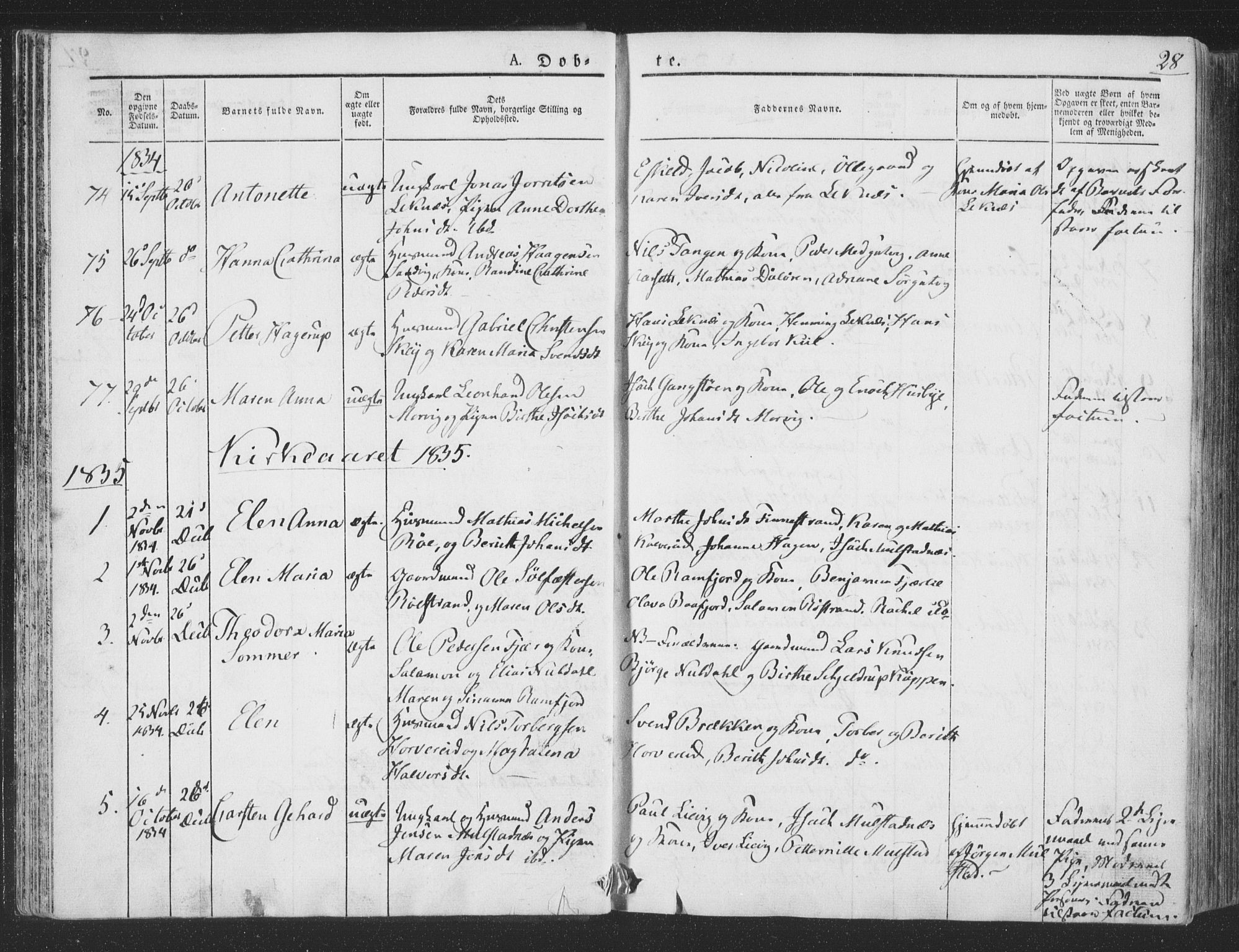 Ministerialprotokoller, klokkerbøker og fødselsregistre - Nord-Trøndelag, SAT/A-1458/780/L0639: Parish register (official) no. 780A04, 1830-1844, p. 28