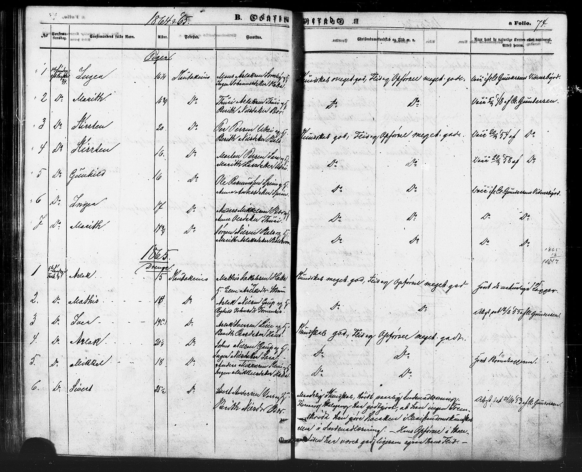 Kautokeino sokneprestembete, AV/SATØ-S-1340/H/Ha/L0003.kirke: Parish register (official) no. 3, 1862-1879, p. 74