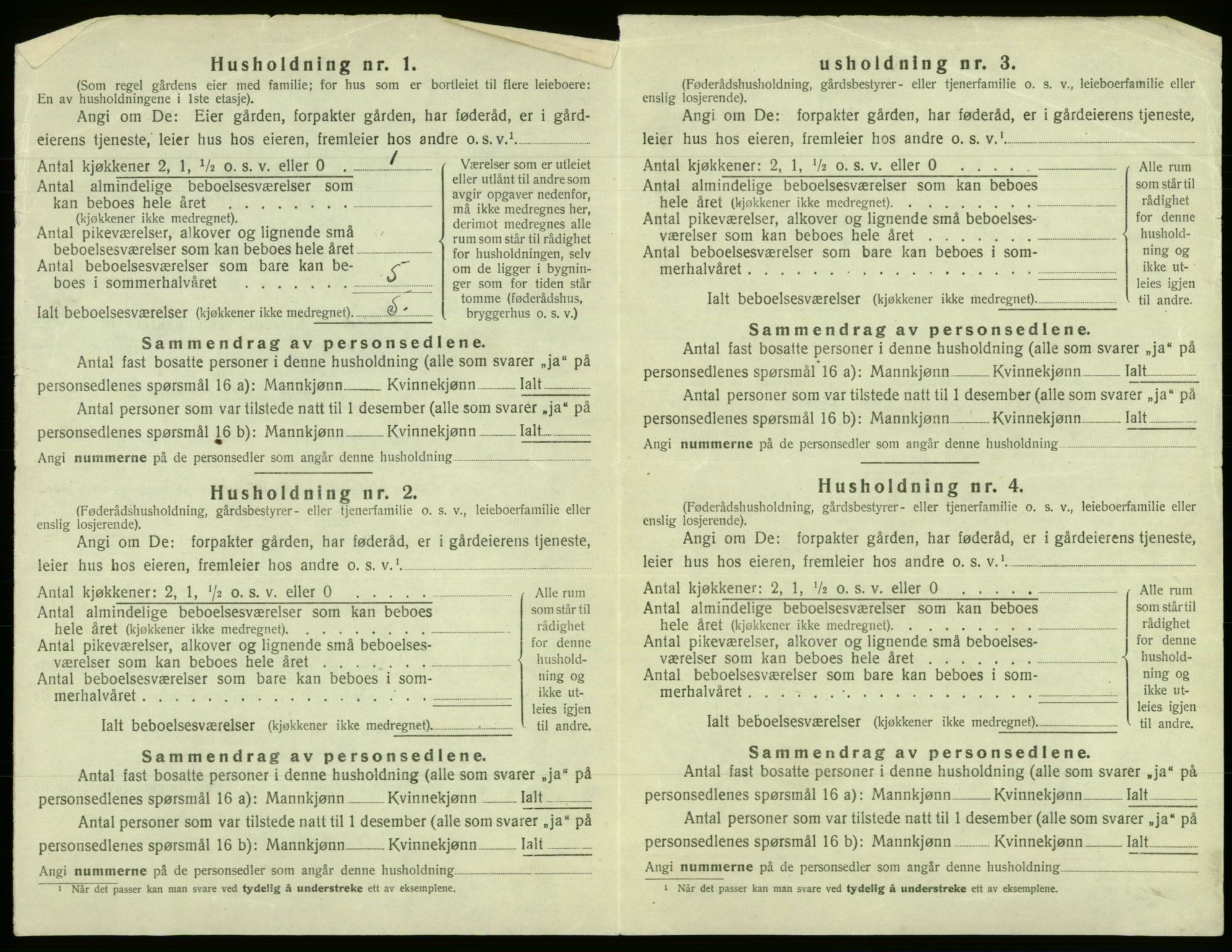 SAB, 1920 census for Fana, 1920, p. 3322