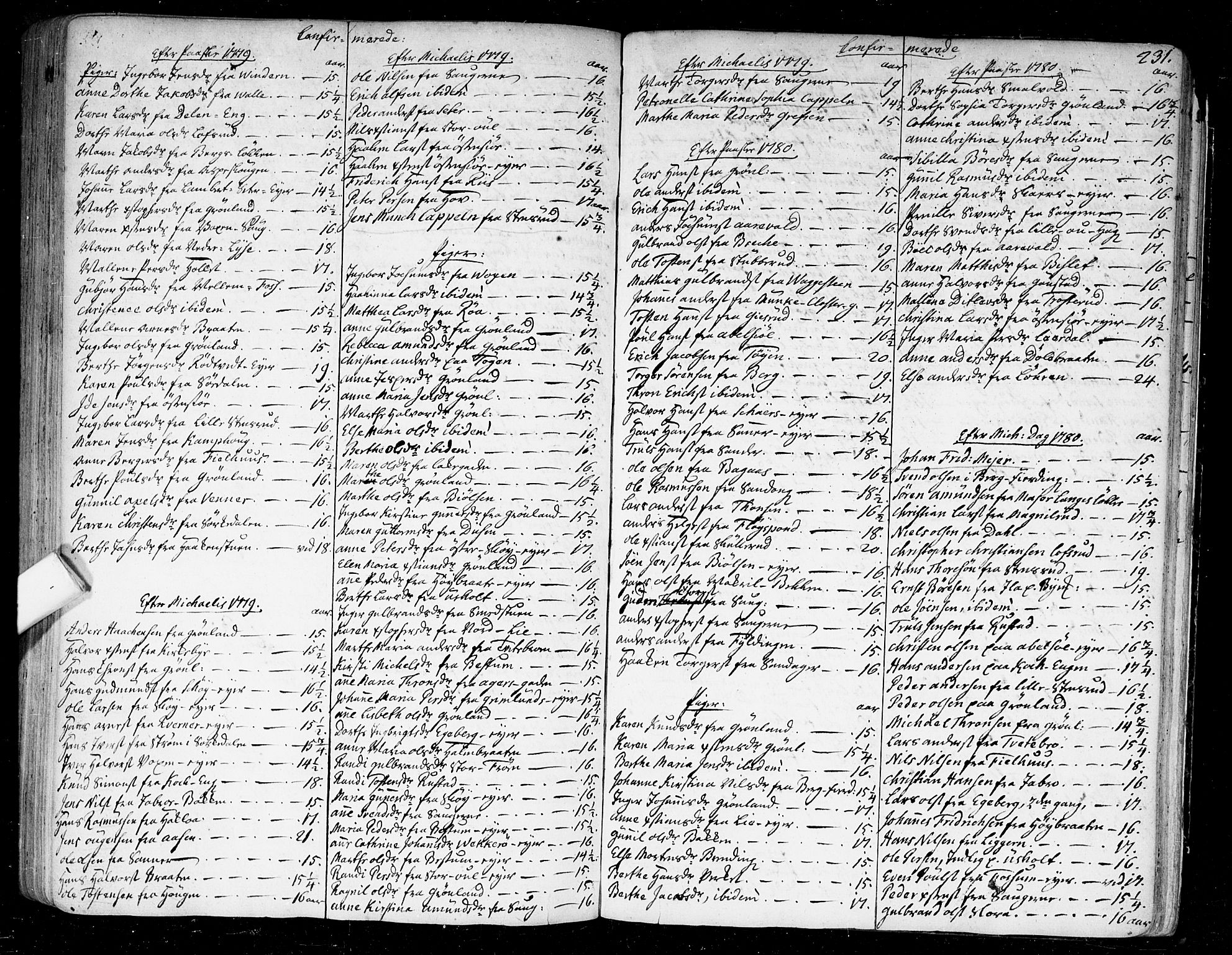 Aker prestekontor kirkebøker, SAO/A-10861/F/L0009: Parish register (official) no. 9, 1765-1785, p. 231