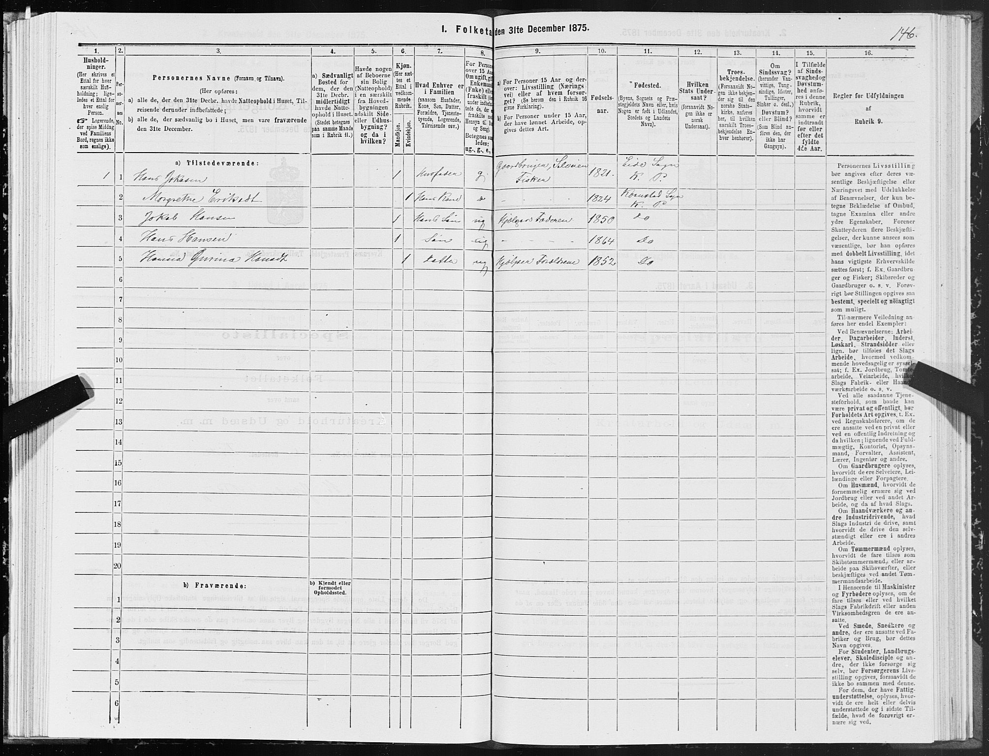 SAT, 1875 census for 1553P Kvernes, 1875, p. 4146