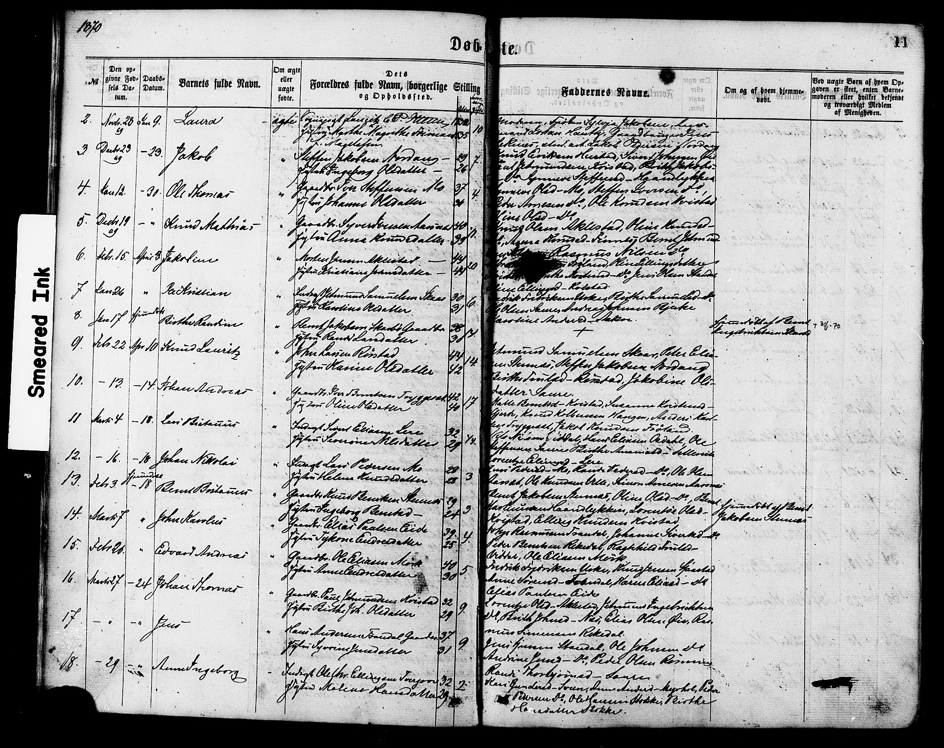 Ministerialprotokoller, klokkerbøker og fødselsregistre - Møre og Romsdal, AV/SAT-A-1454/515/L0210: Parish register (official) no. 515A06, 1868-1885, p. 11