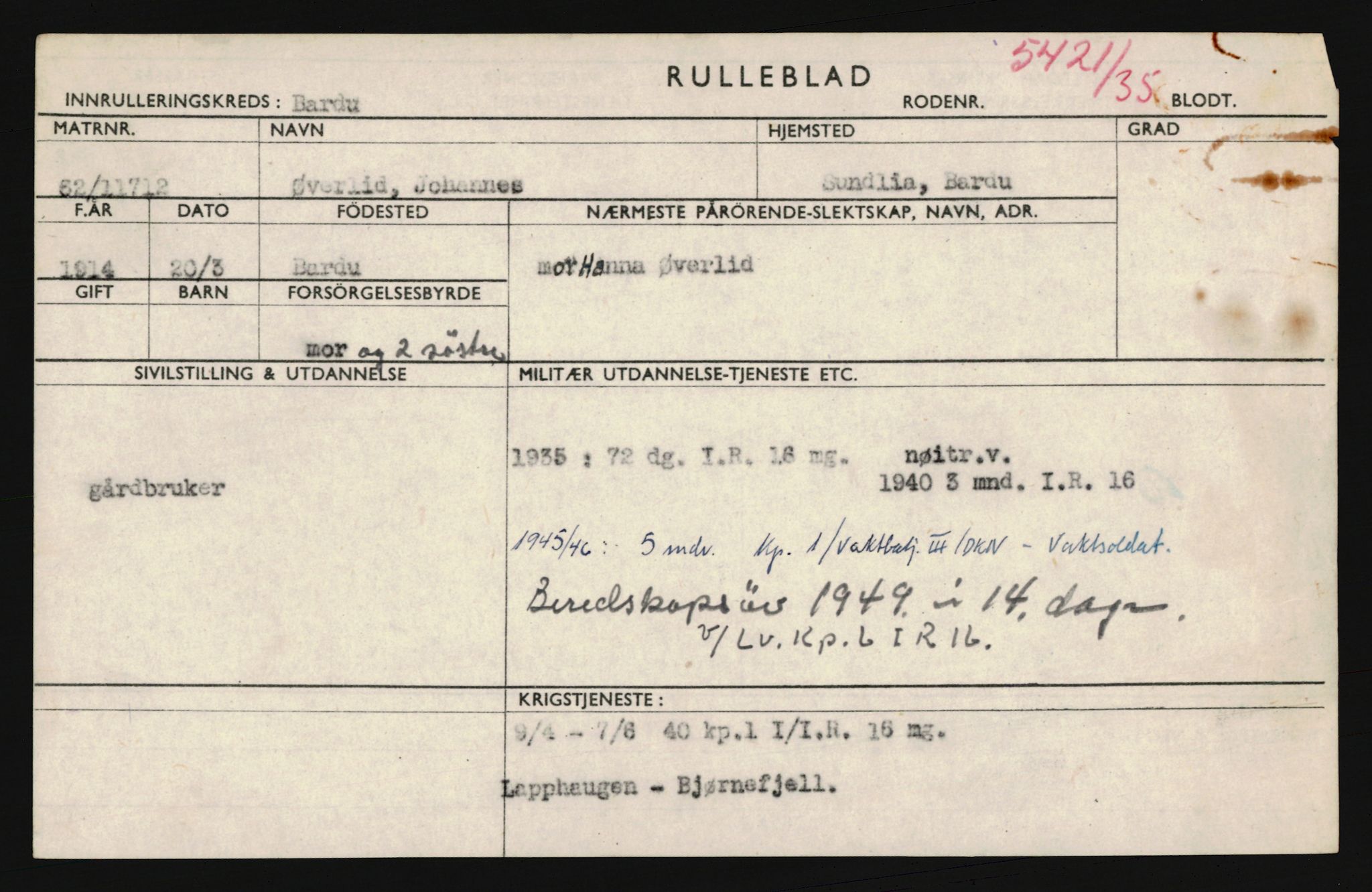 Forsvaret, Troms infanteriregiment nr. 16, AV/RA-RAFA-3146/P/Pa/L0019: Rulleblad for regimentets menige mannskaper, årsklasse 1935, 1935, p. 1285