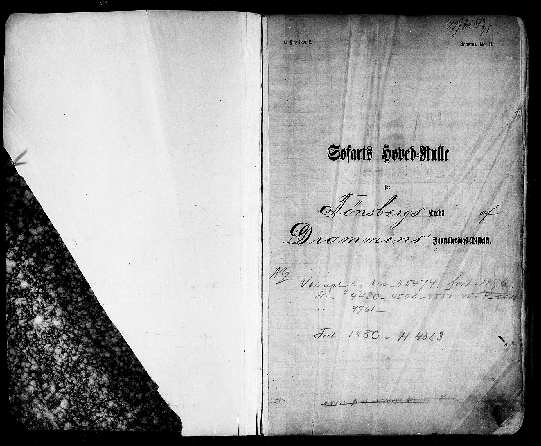 Tønsberg innrulleringskontor, SAKO/A-786/F/Fc/Fca/L0007: Hovedrulle Patent nr. 4408-5607, 1871-1876, p. 2