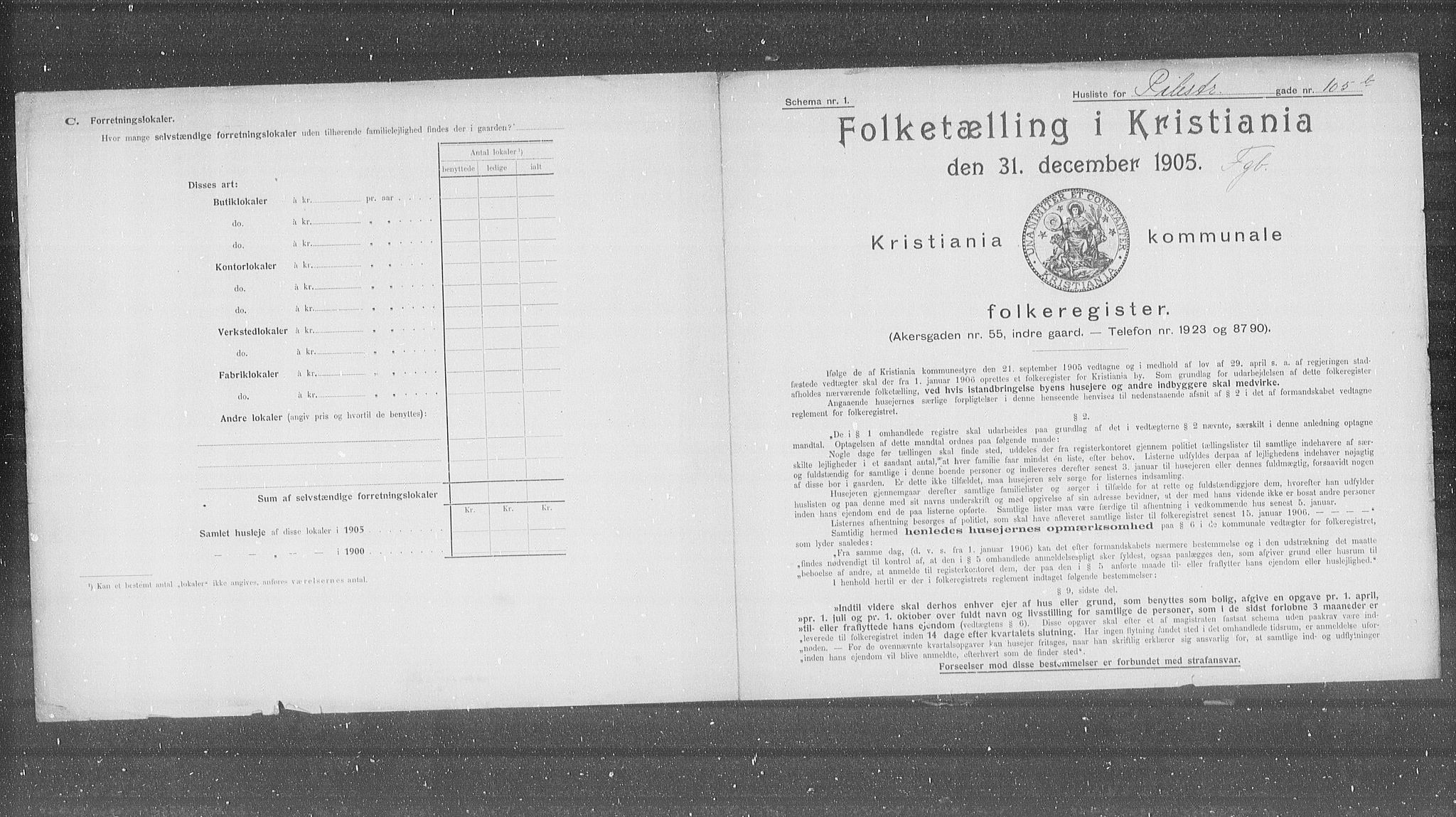 OBA, Municipal Census 1905 for Kristiania, 1905, p. 42201