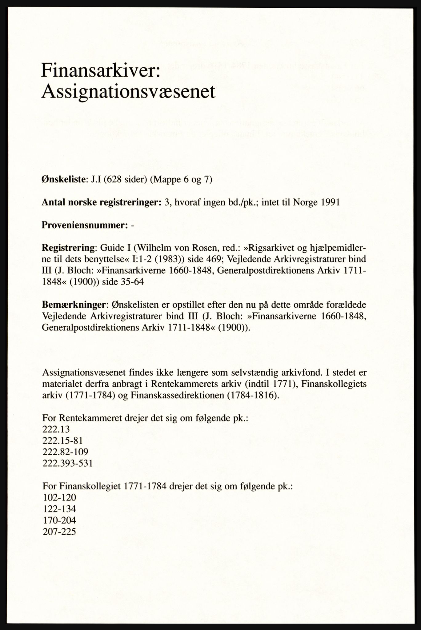Publikasjoner utgitt av Arkivverket, PUBL/PUBL-001/A/0002: Erik Gøbel: NOREG, Tværregistratur over norgesrelevant materiale i Rigsarkivet i København (2000), 2000, p. 173
