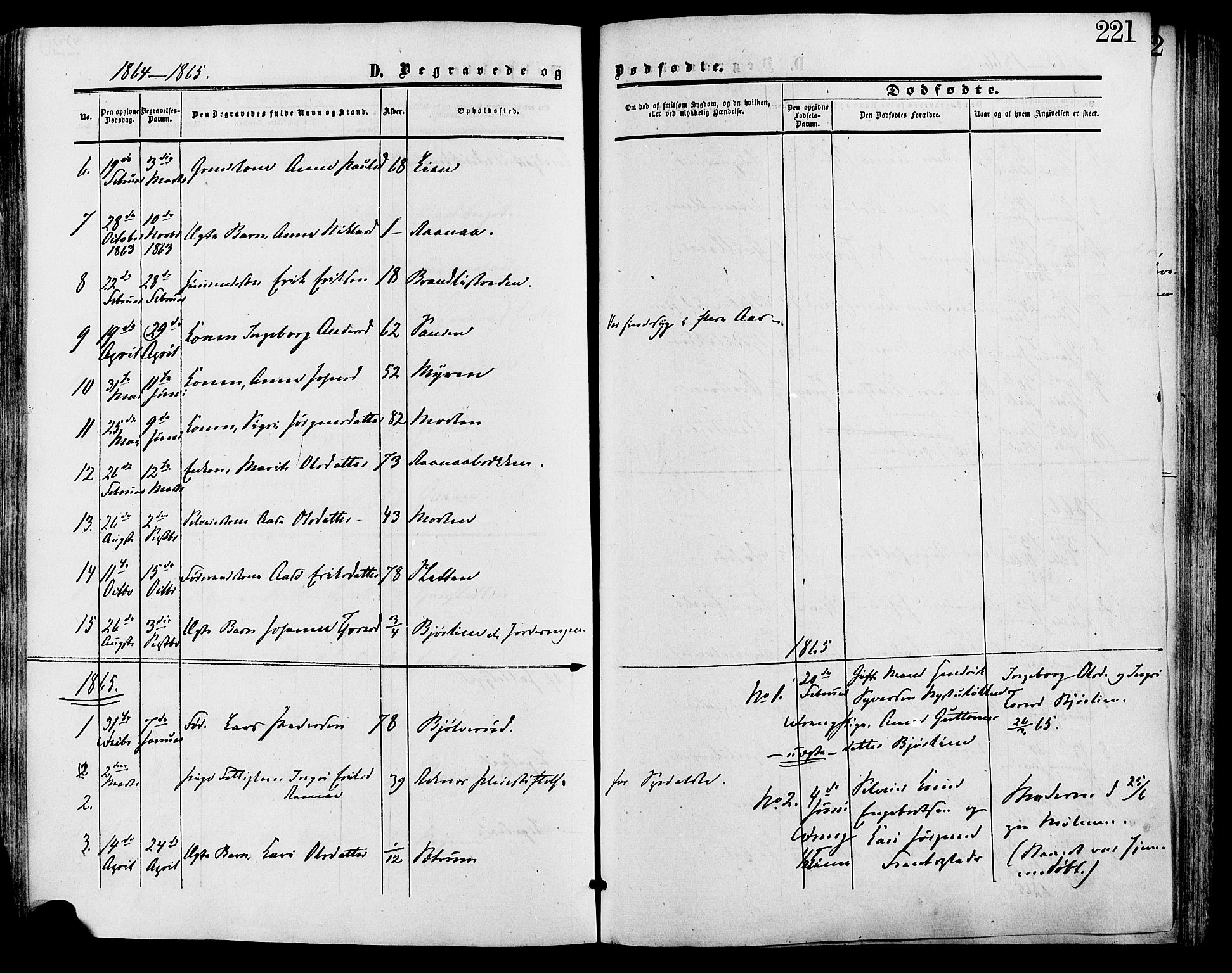 Lesja prestekontor, SAH/PREST-068/H/Ha/Haa/L0009: Parish register (official) no. 9, 1854-1889, p. 221