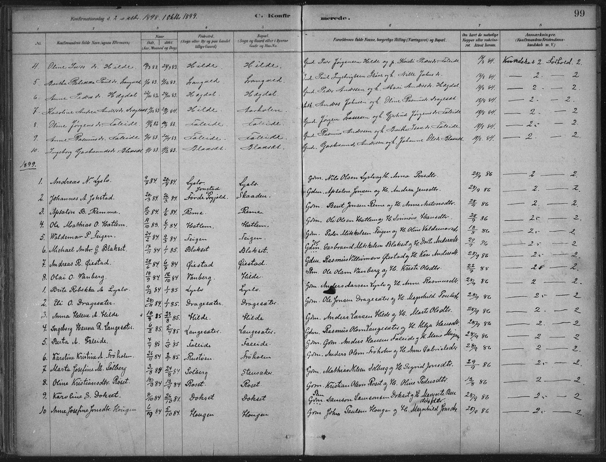 Innvik sokneprestembete, AV/SAB-A-80501: Parish register (official) no. B  1, 1879-1902, p. 99