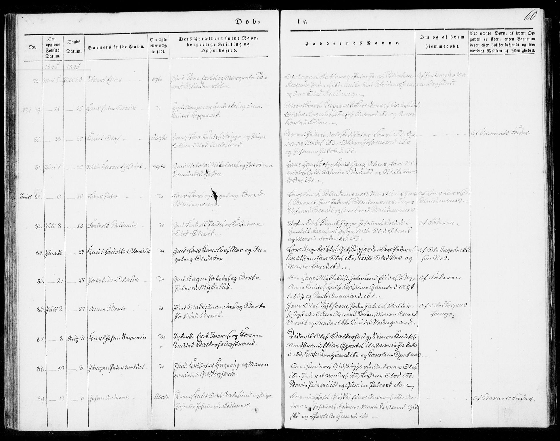 Ministerialprotokoller, klokkerbøker og fødselsregistre - Møre og Romsdal, AV/SAT-A-1454/528/L0396: Parish register (official) no. 528A07, 1839-1847, p. 60