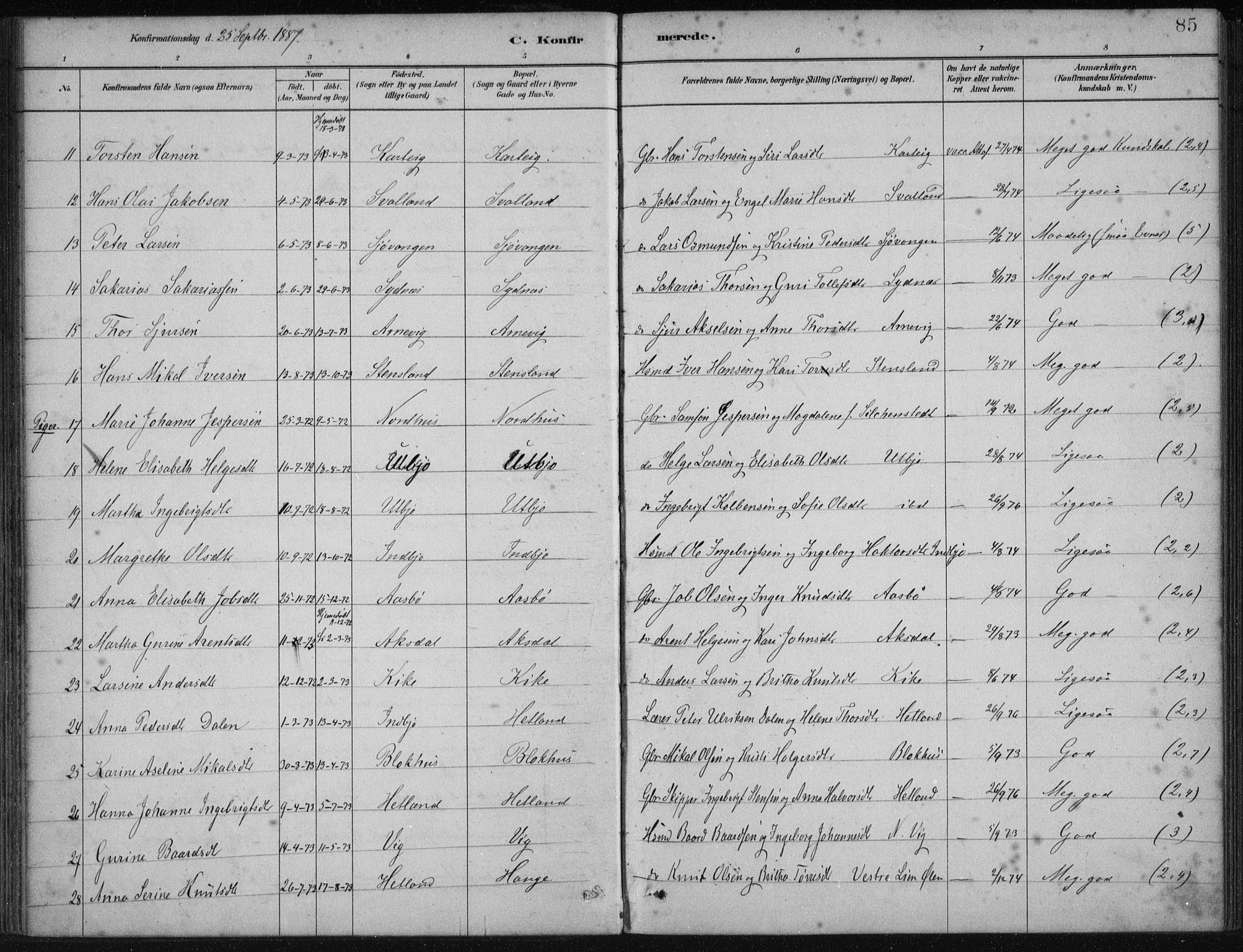 Fjelberg sokneprestembete, AV/SAB-A-75201/H/Haa: Parish register (official) no. B  1, 1879-1919, p. 85