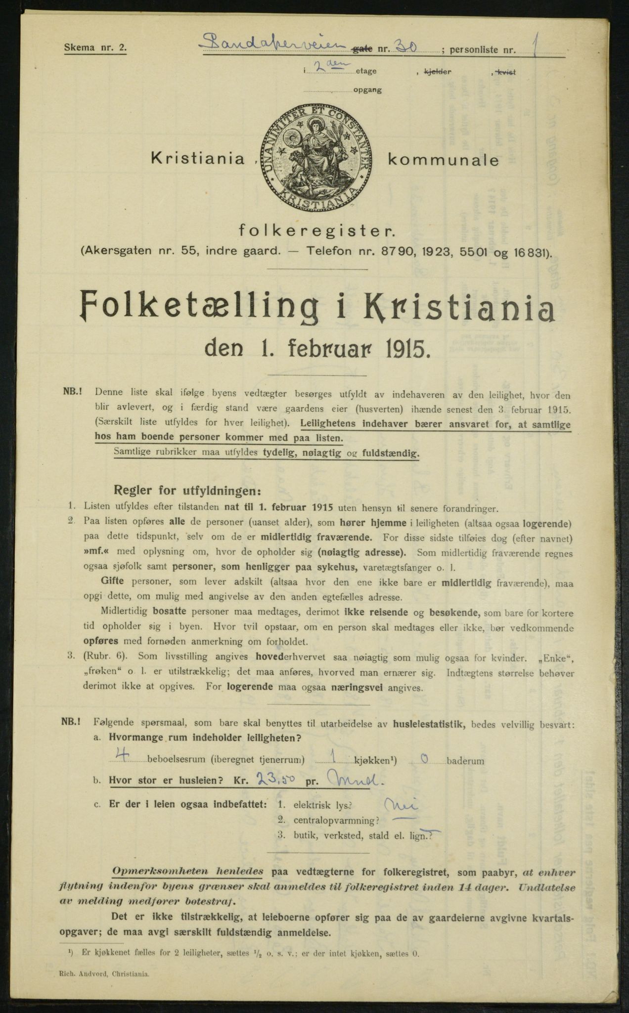 OBA, Municipal Census 1915 for Kristiania, 1915, p. 86659