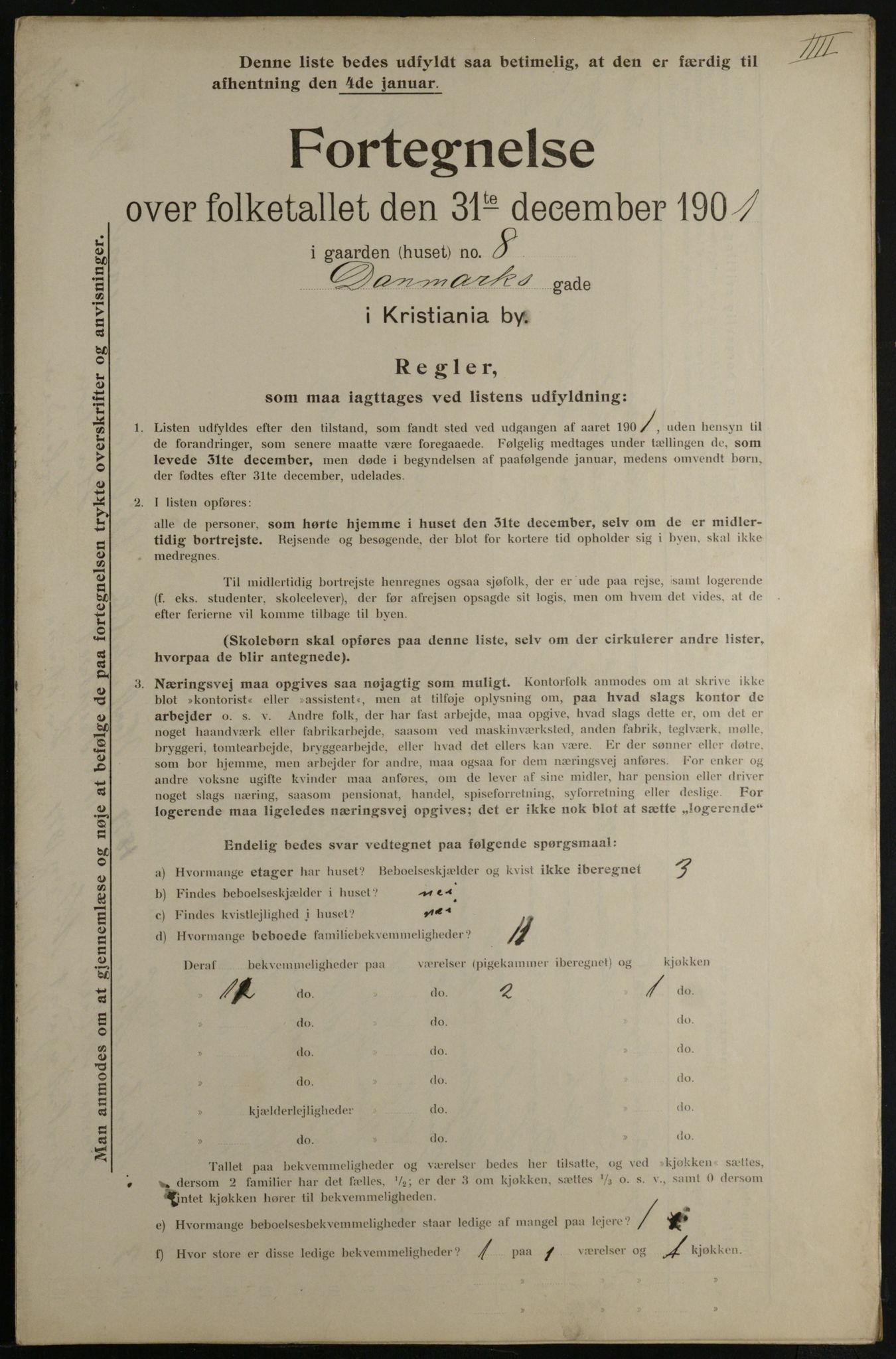 OBA, Municipal Census 1901 for Kristiania, 1901, p. 2348