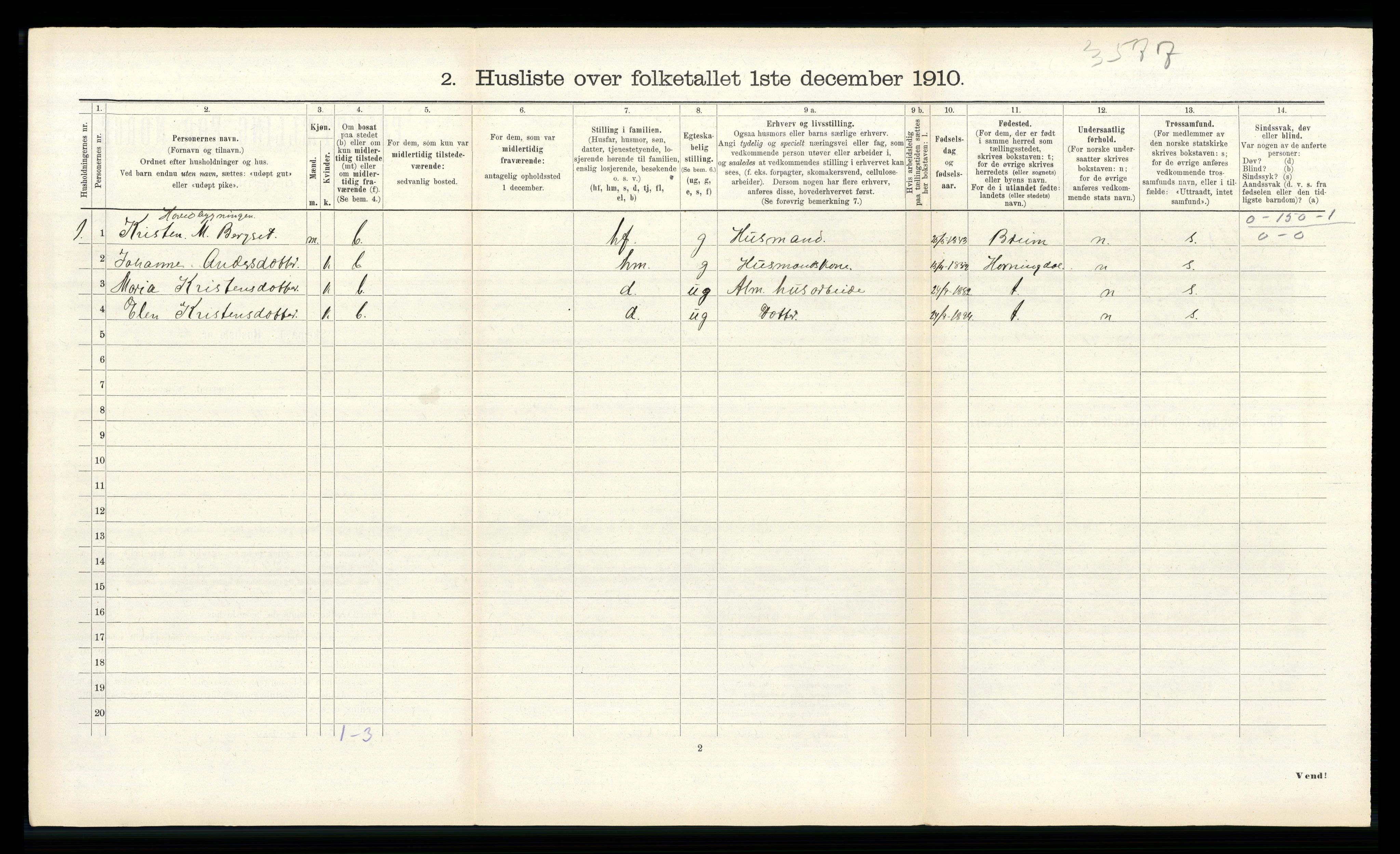 RA, 1910 census for Innvik, 1910, p. 169